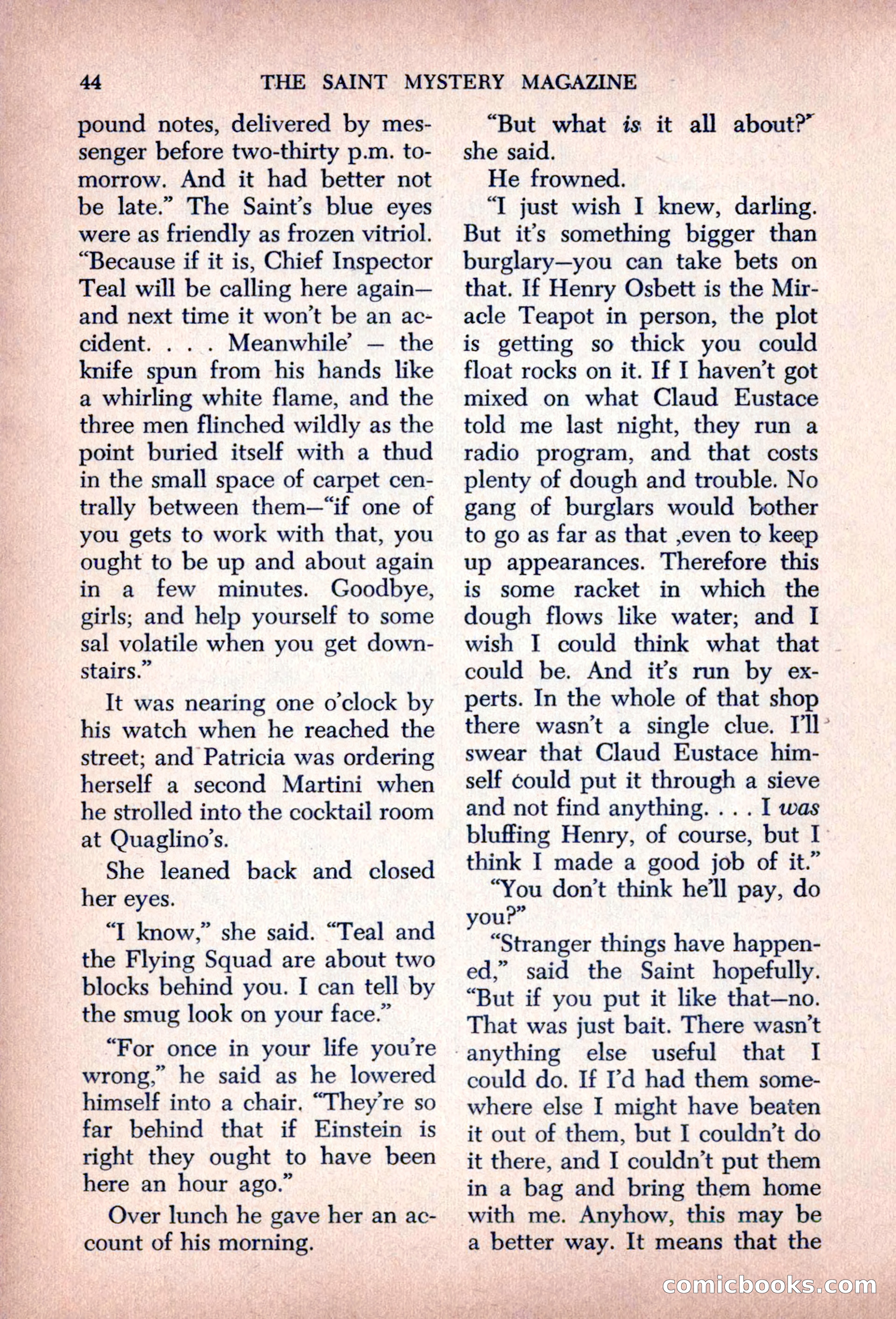 The Saint Mystery Magazine, August 1963 — page 46 of 132