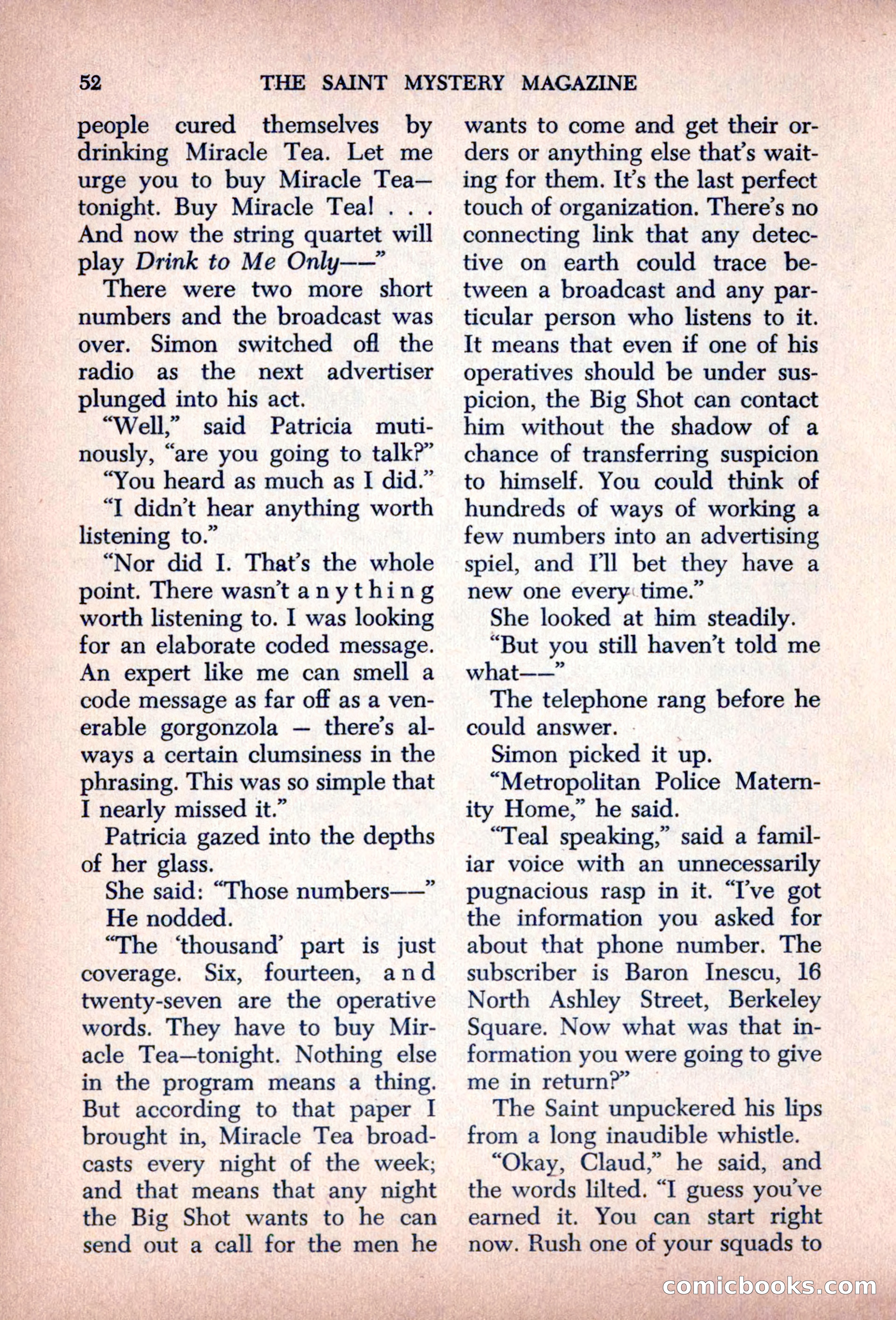 The Saint Mystery Magazine, August 1963 — page 54 of 132