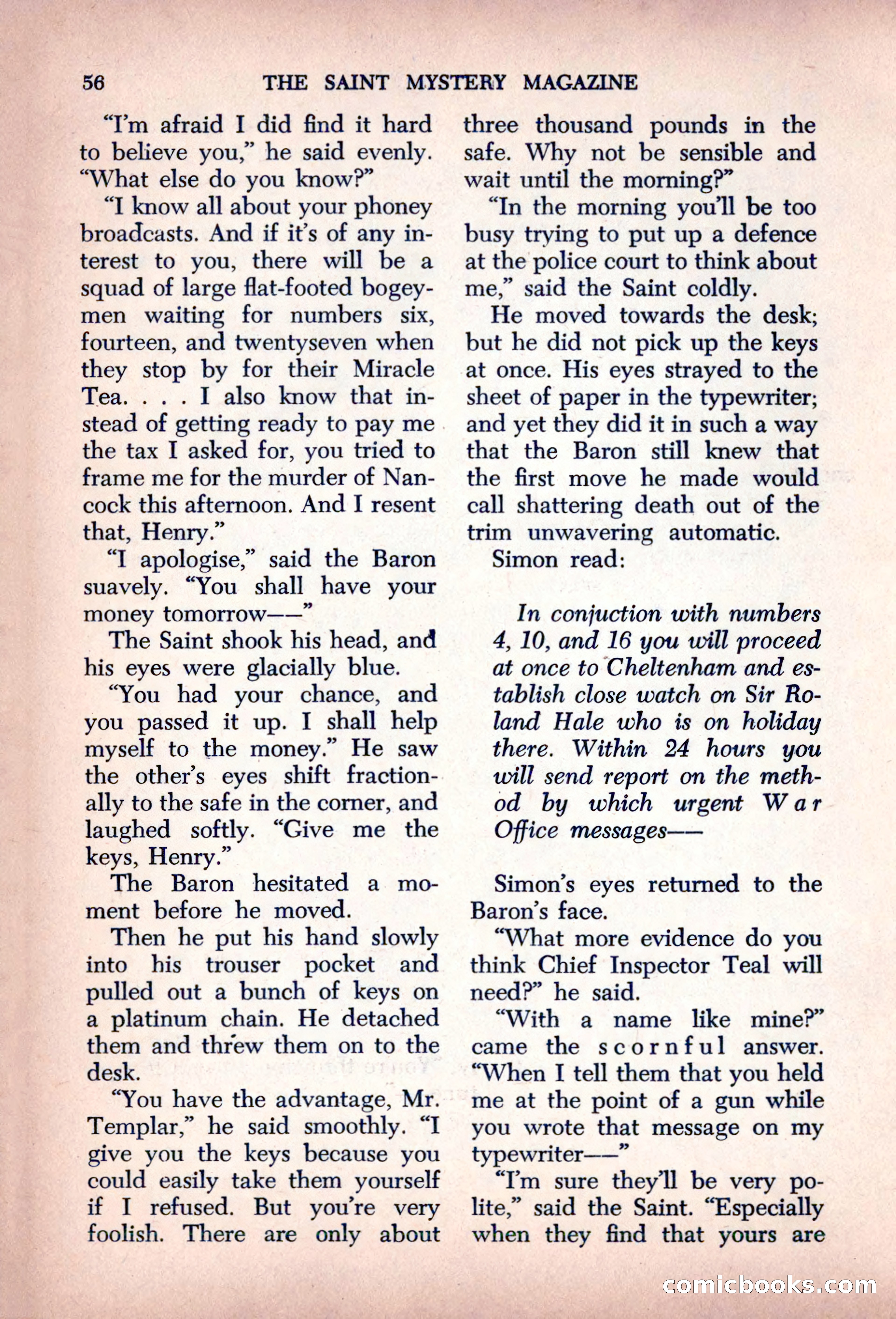 The Saint Mystery Magazine, August 1963 — page 58 of 132