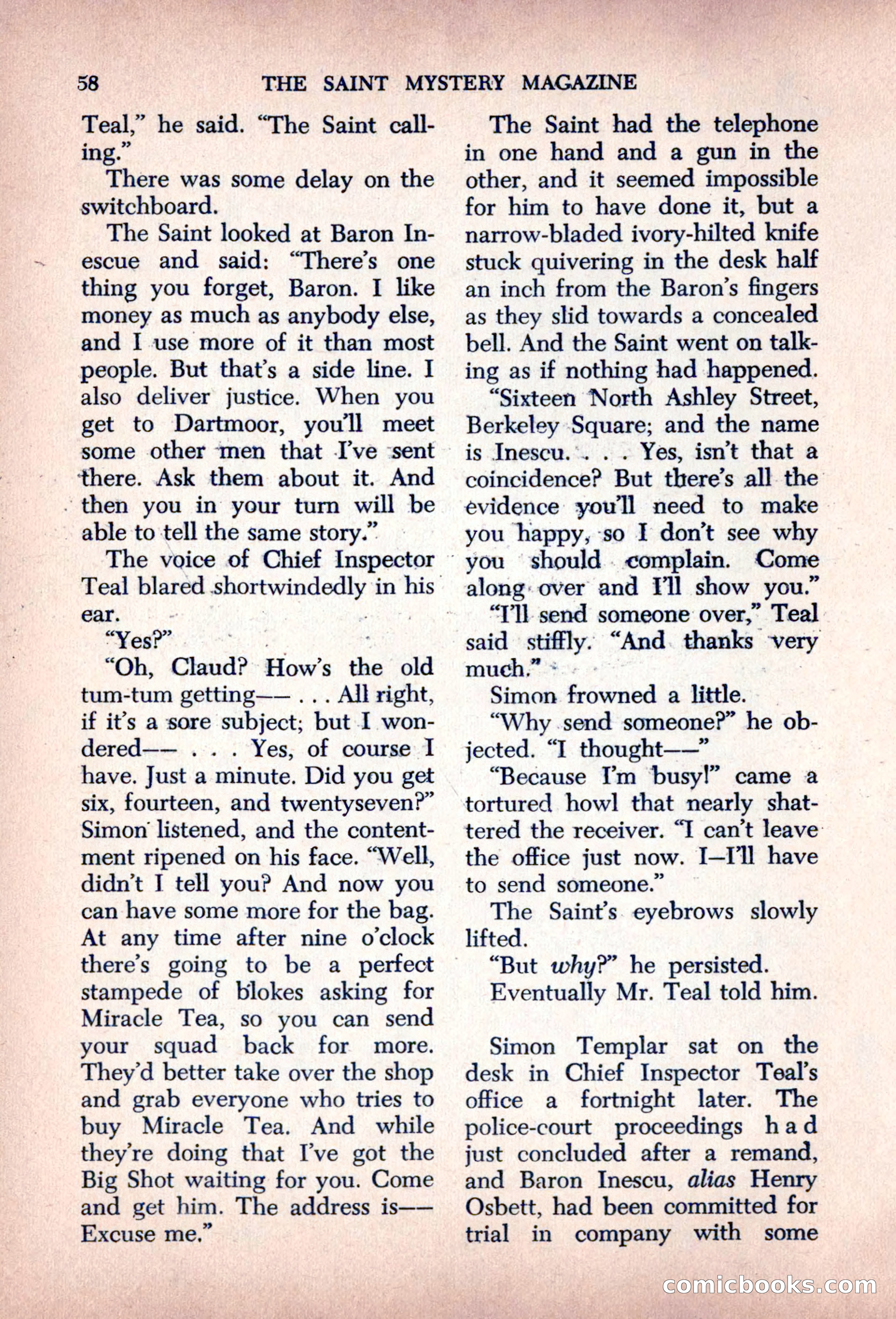 The Saint Mystery Magazine, August 1963 — page 60 of 132