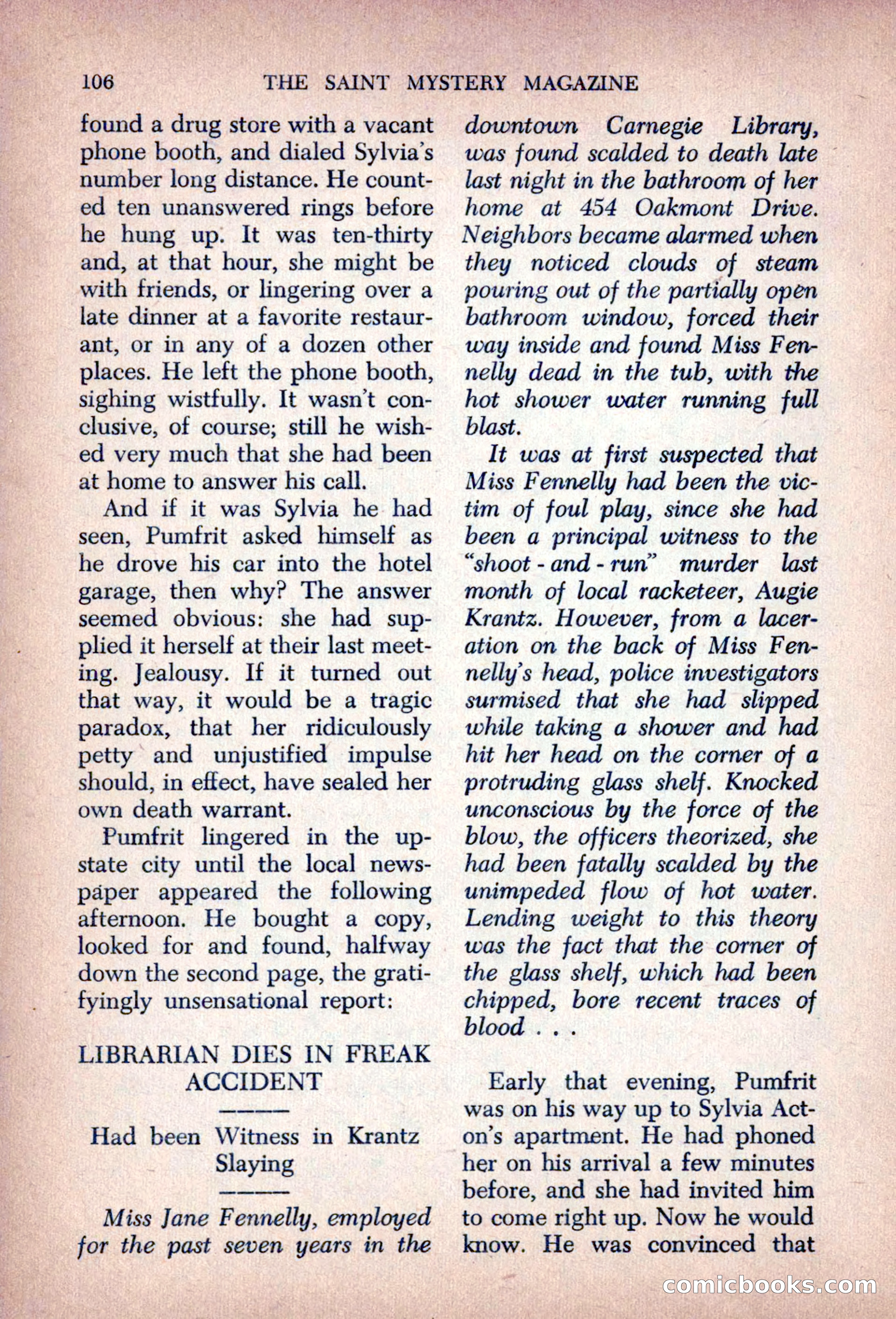 The Saint Mystery Magazine, August 1963 — page 108 of 132