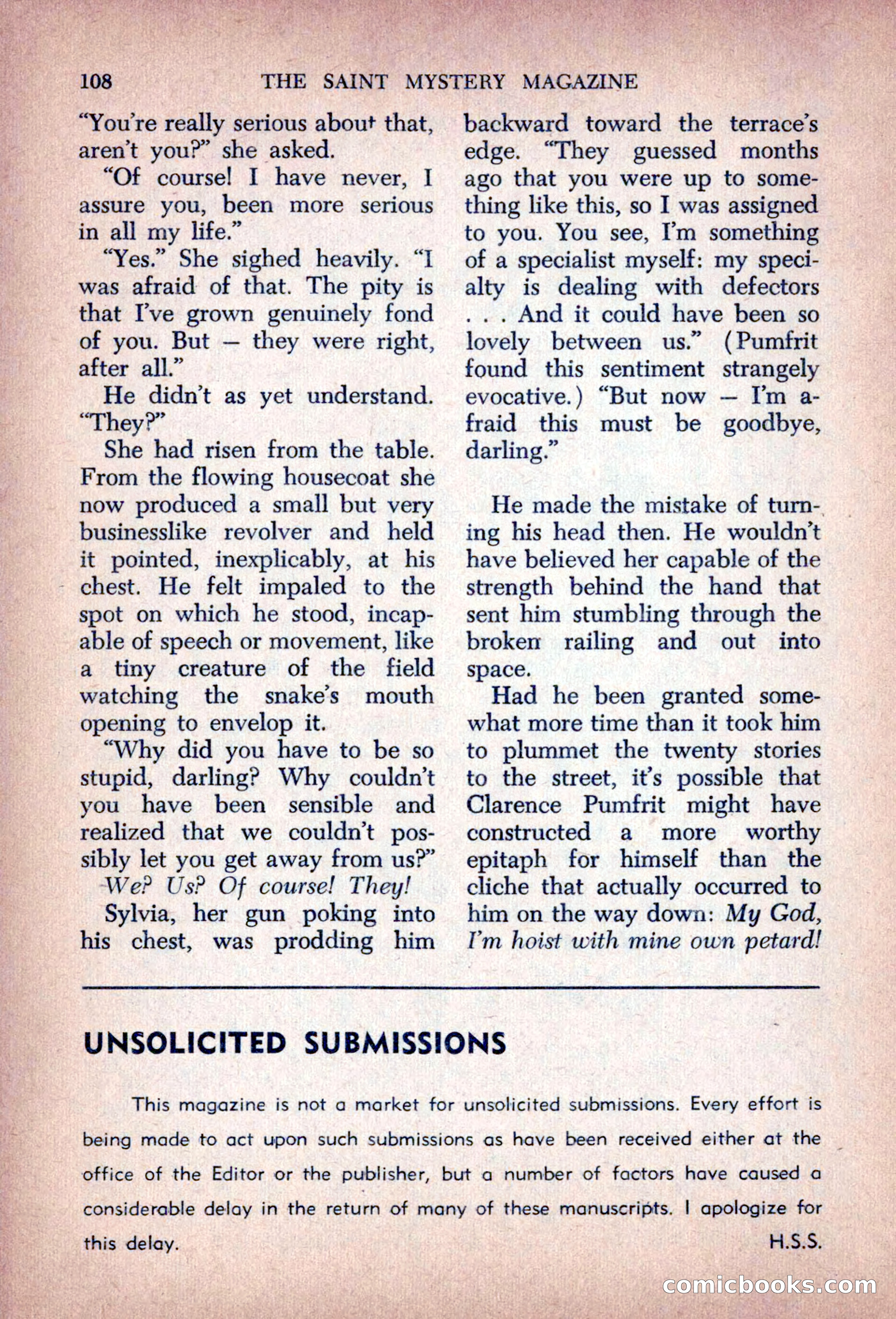 The Saint Mystery Magazine, August 1963 — page 110 of 132