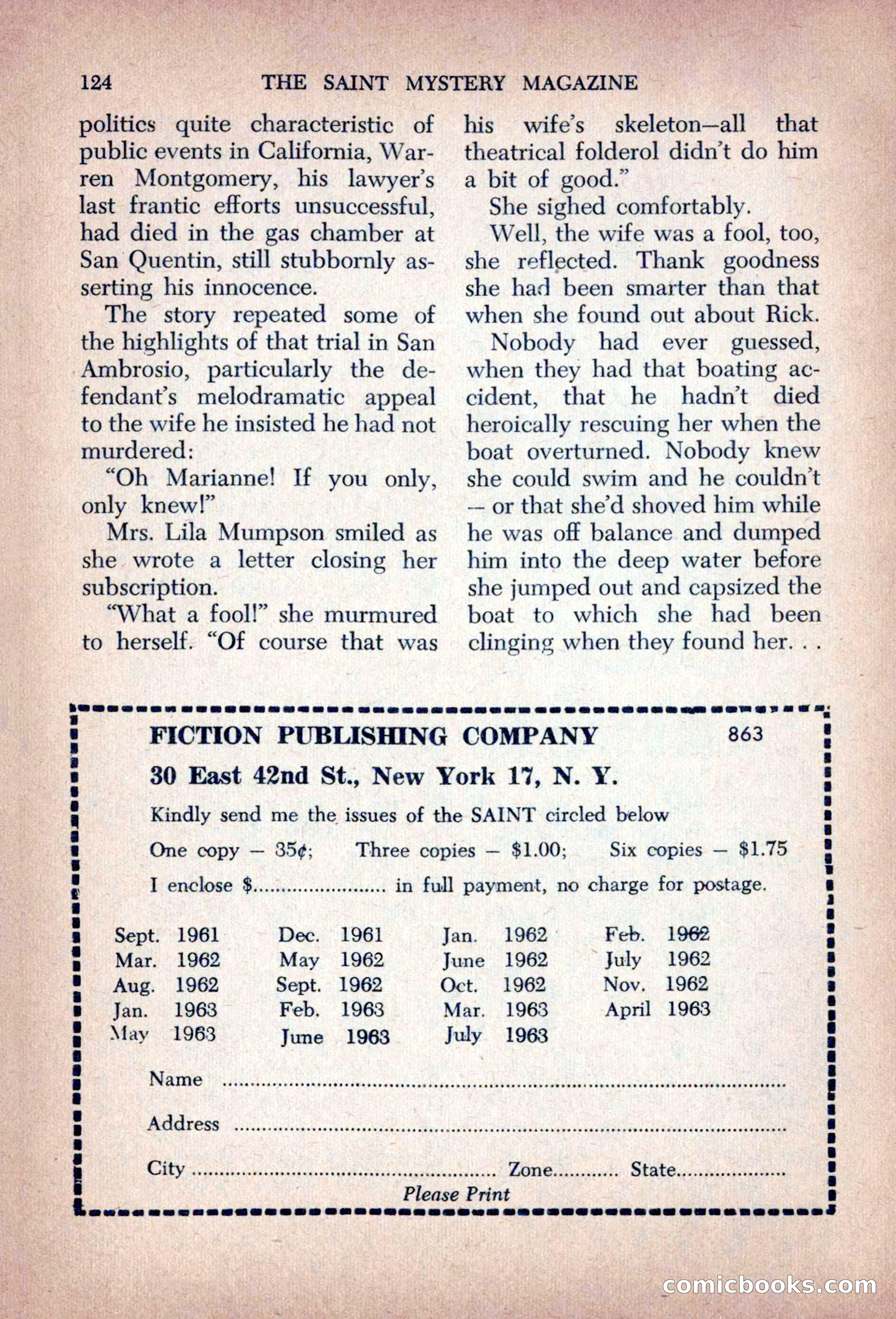 The Saint Mystery Magazine, August 1963 — page 126 of 132