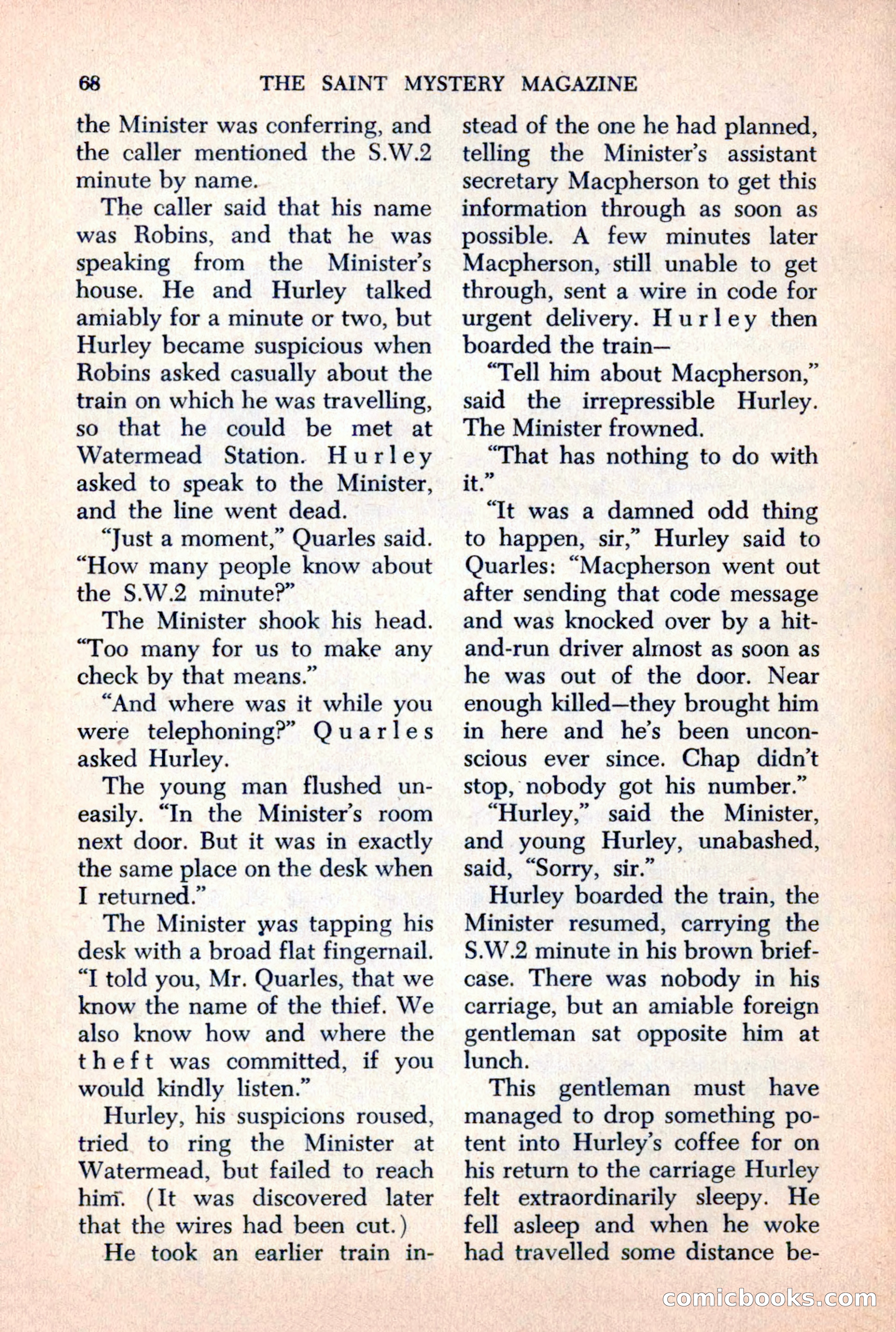 The Saint Mystery Magazine, October 1963 — page 70 of 132