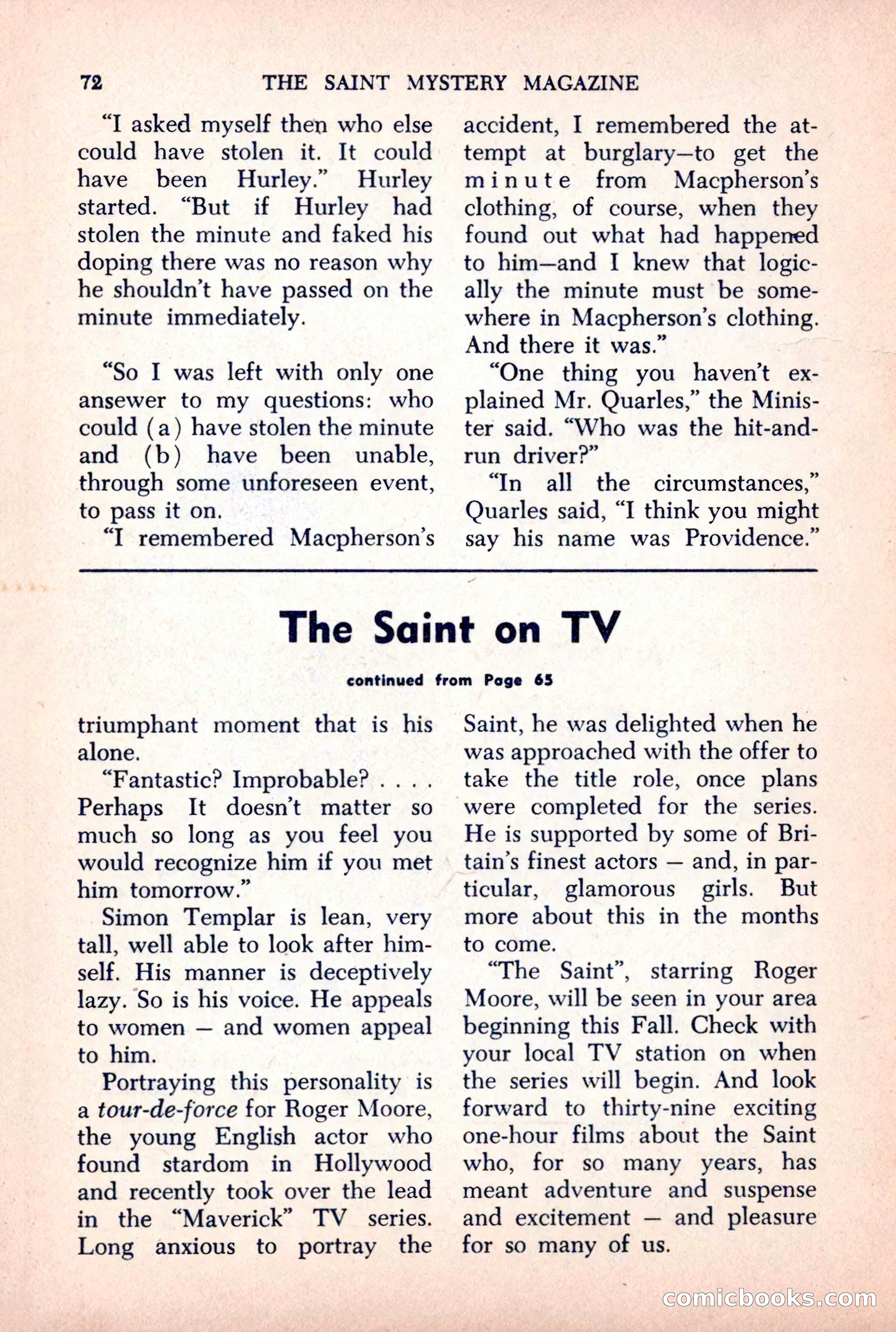 The Saint Mystery Magazine, October 1963 — page 74 of 132