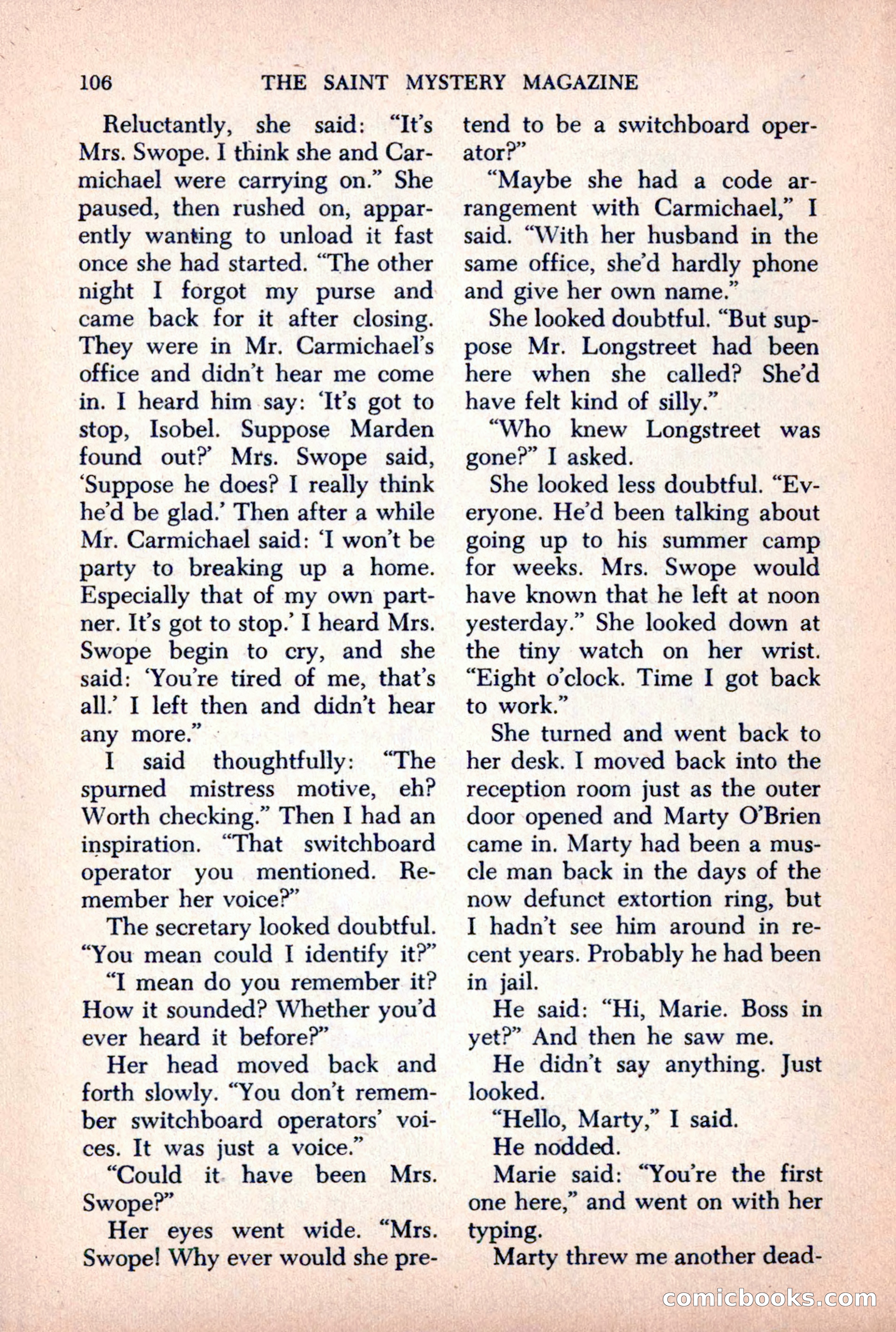 The Saint Mystery Magazine, October 1963 — page 108 of 132
