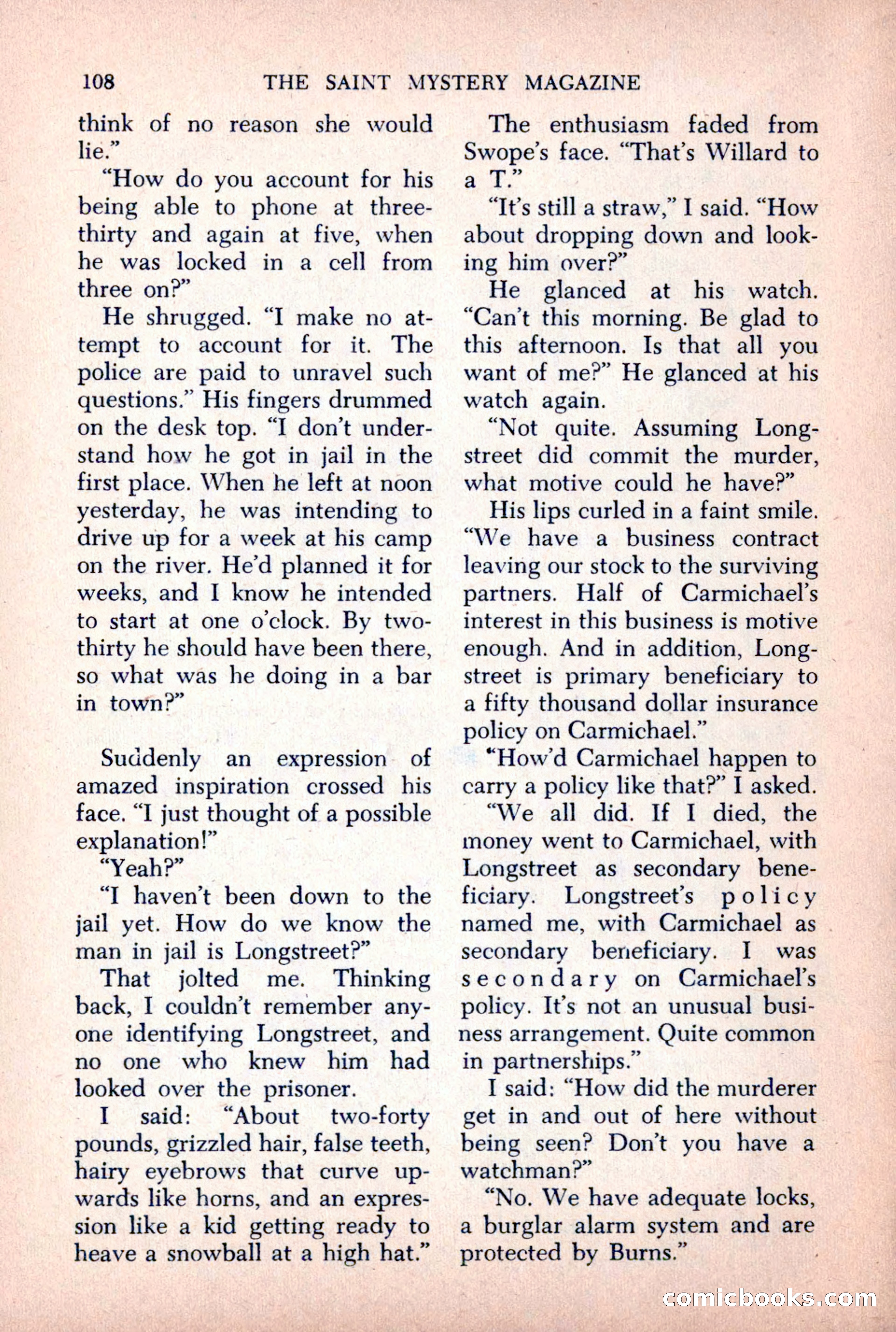 The Saint Mystery Magazine, October 1963 — page 110 of 132
