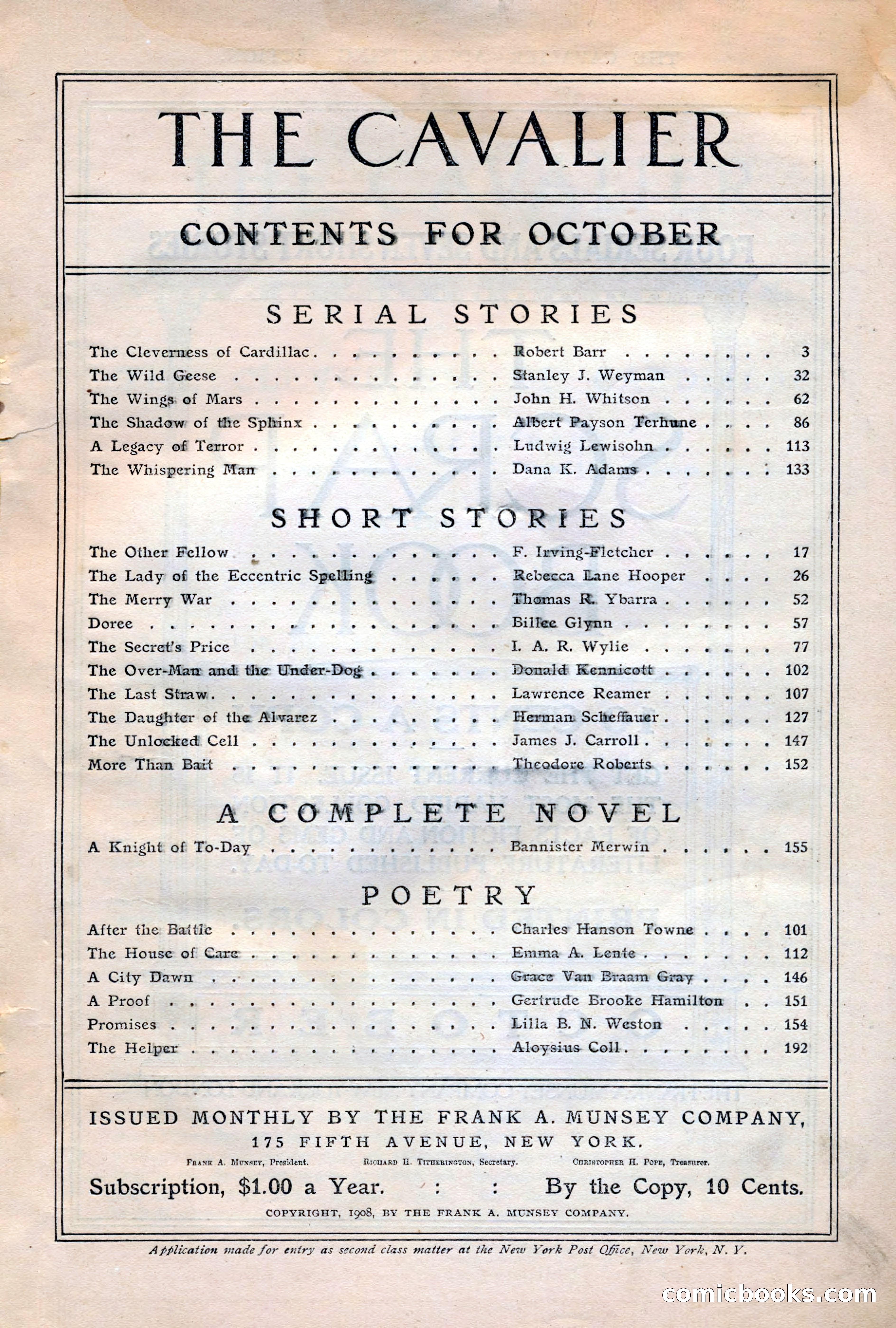 The Cavalier, October 1908 — page 3 of 201