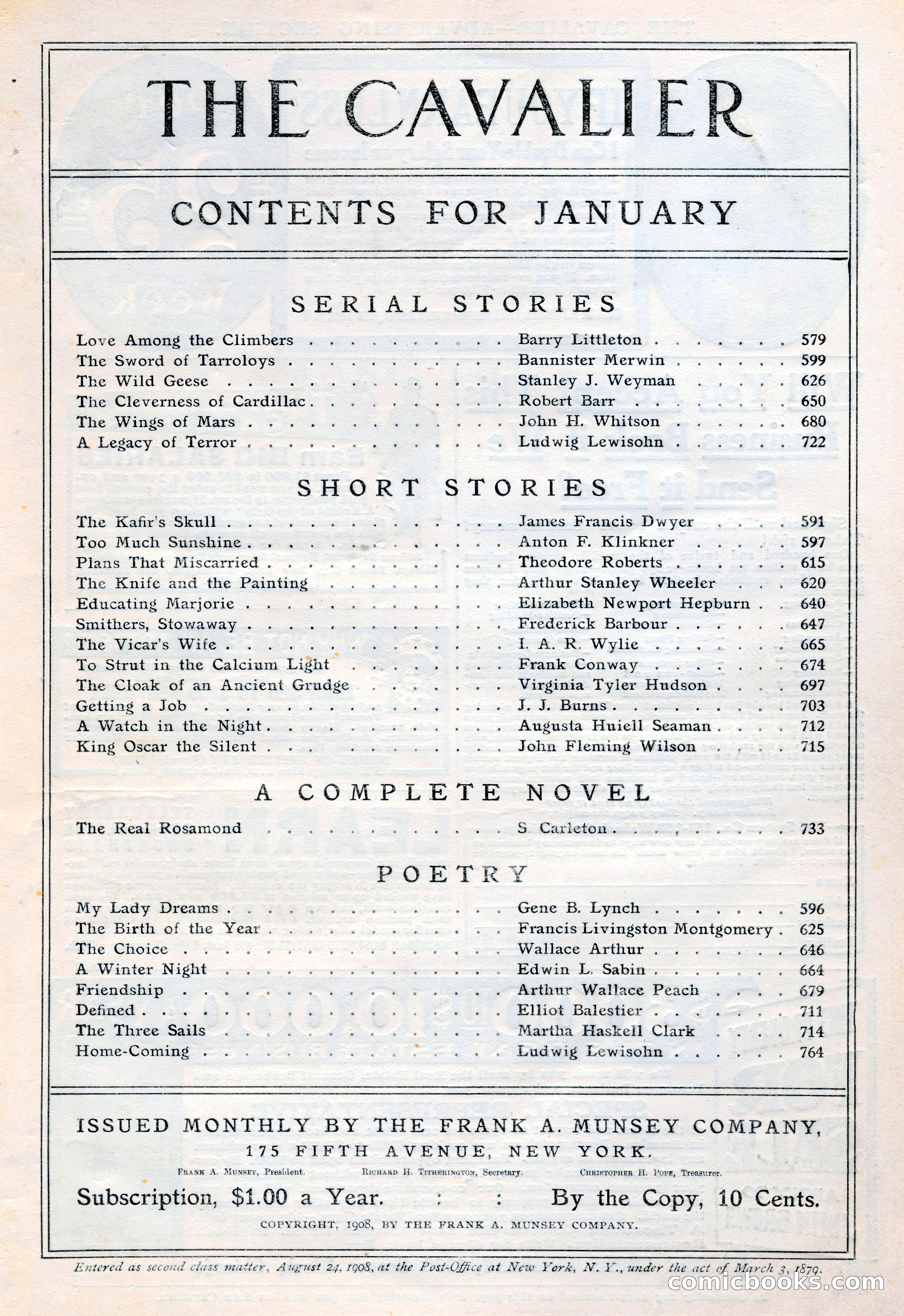 The Cavalier, January 1909 — page 3 of 197