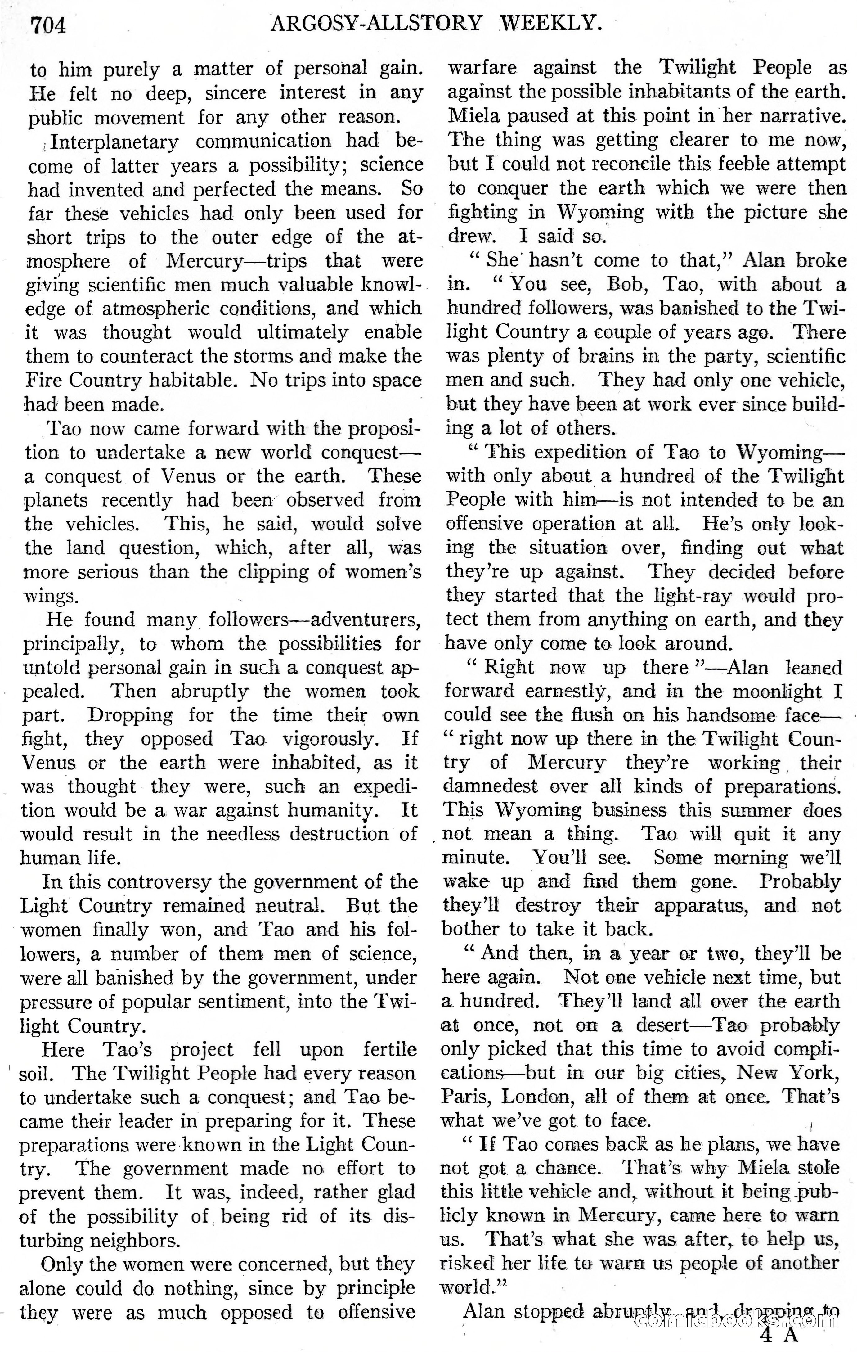 The Fire People — Argosy All-Story Weekly — page 32 of 110