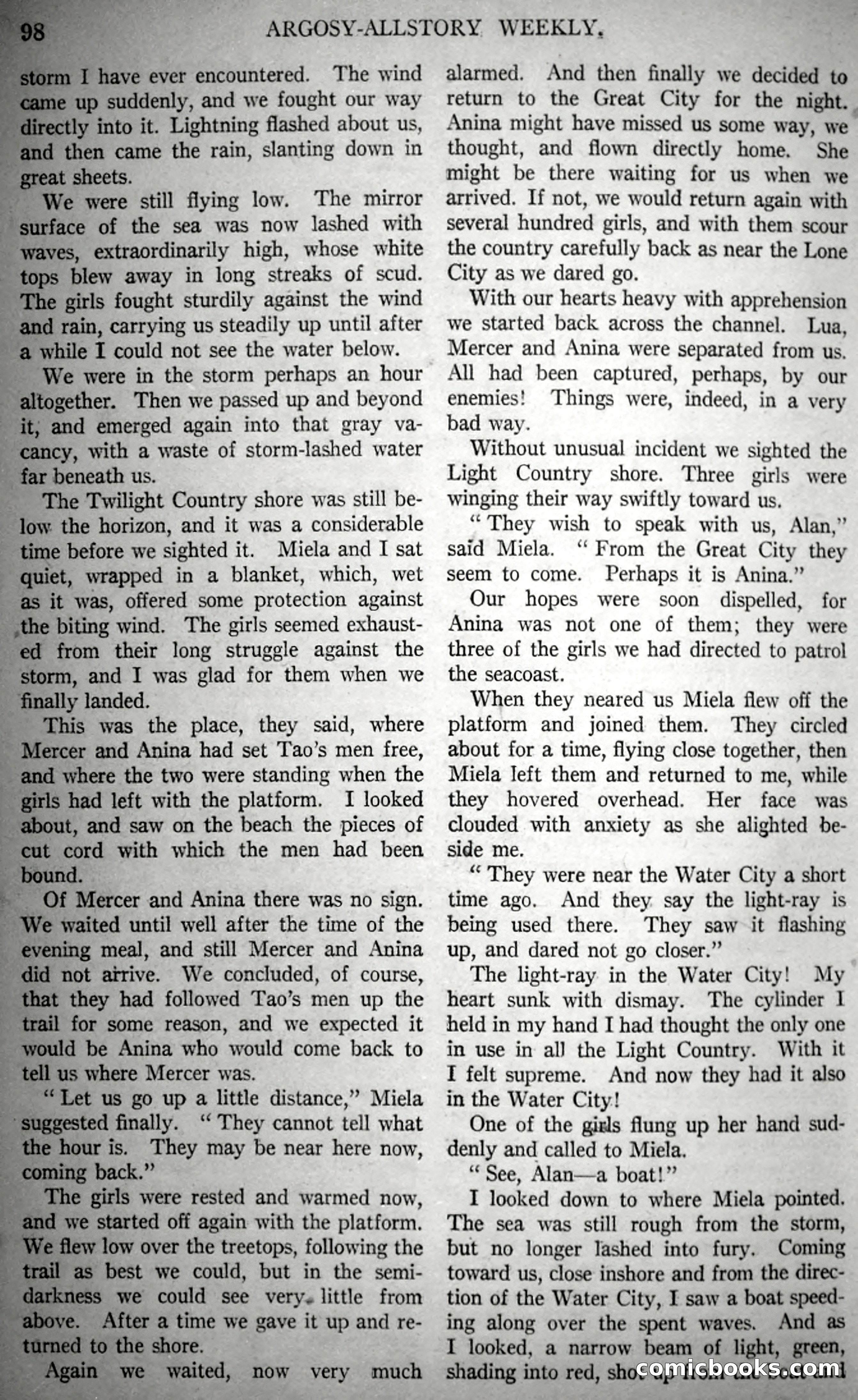 The Fire People — Argosy All-Story Weekly — page 80 of 110