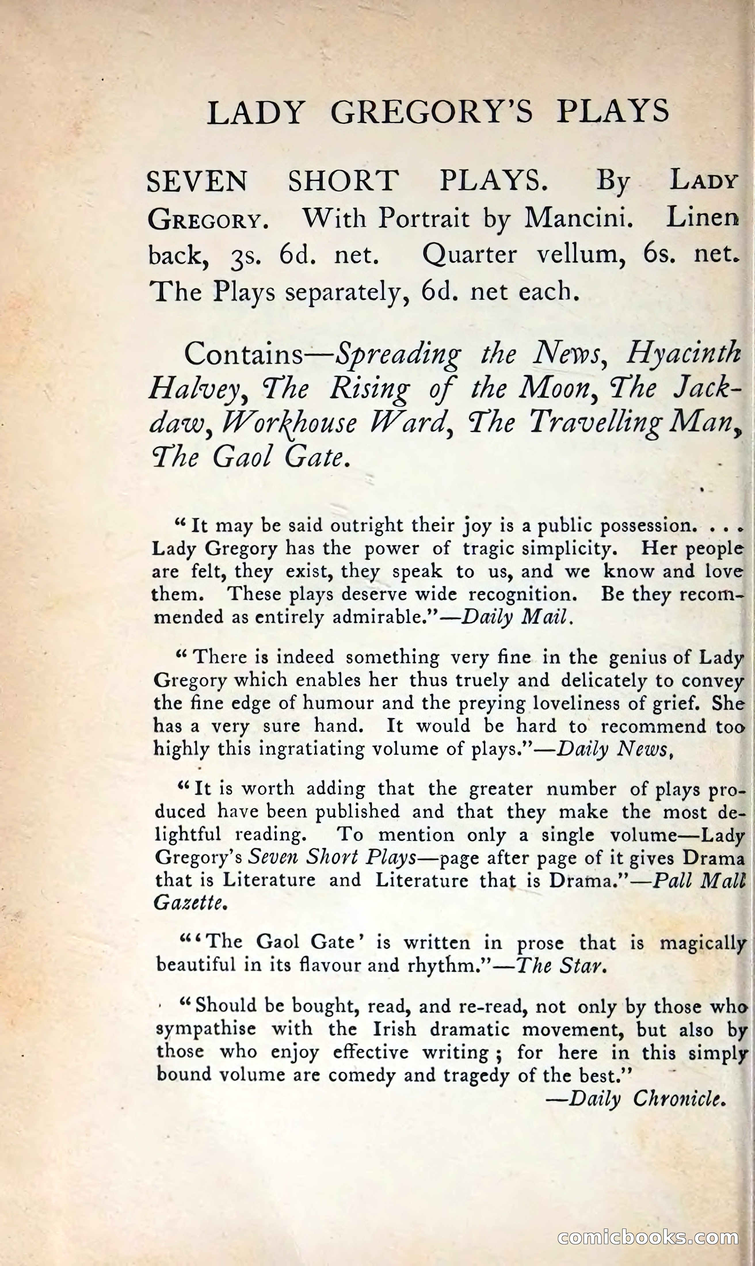 The Tinker's Wedding / Riders to the Sea / The Shadow of the Glen — page 133 of 133