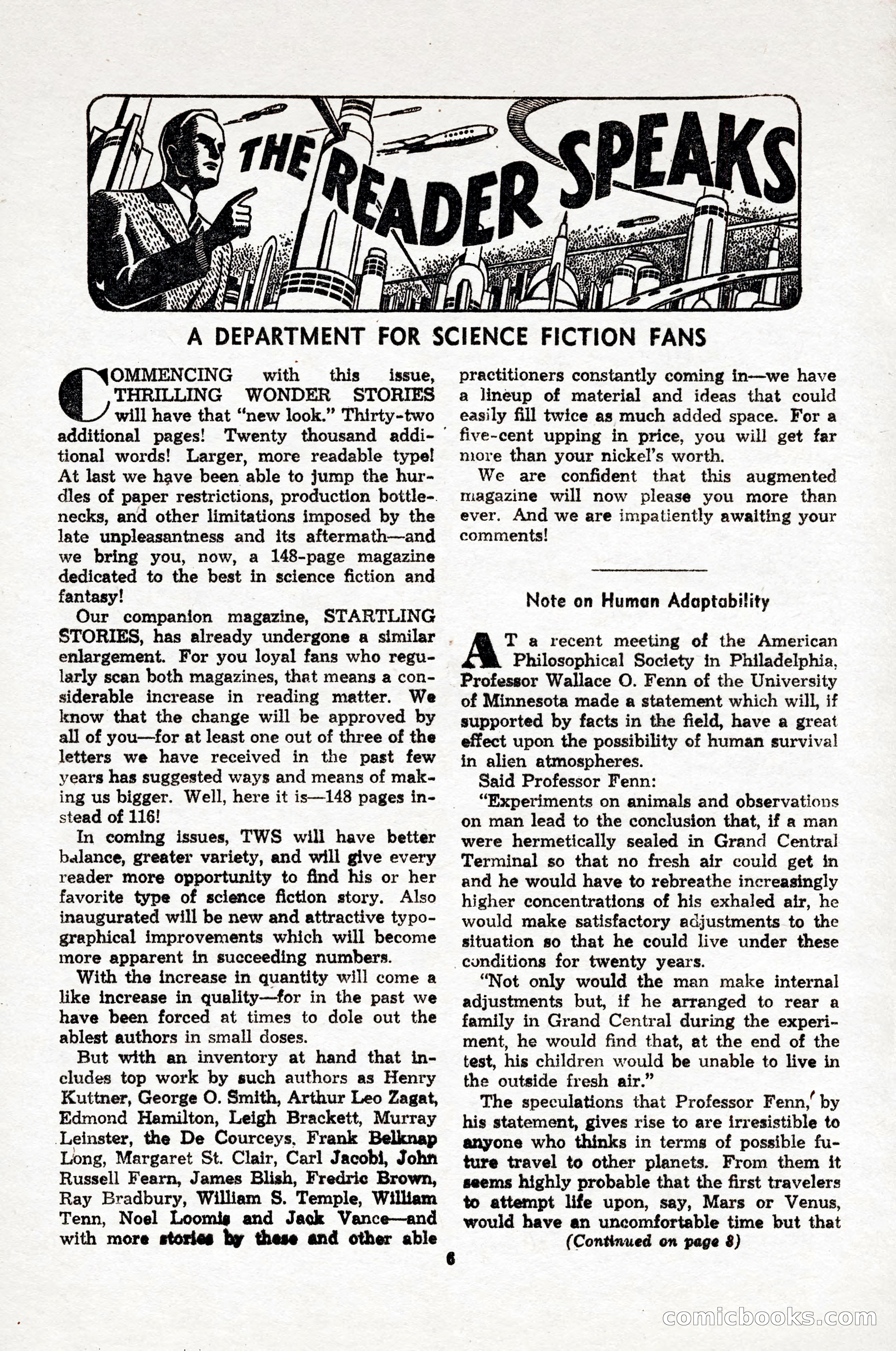 Thrilling Wonder Stories, April 1948 — page 7 of 149
