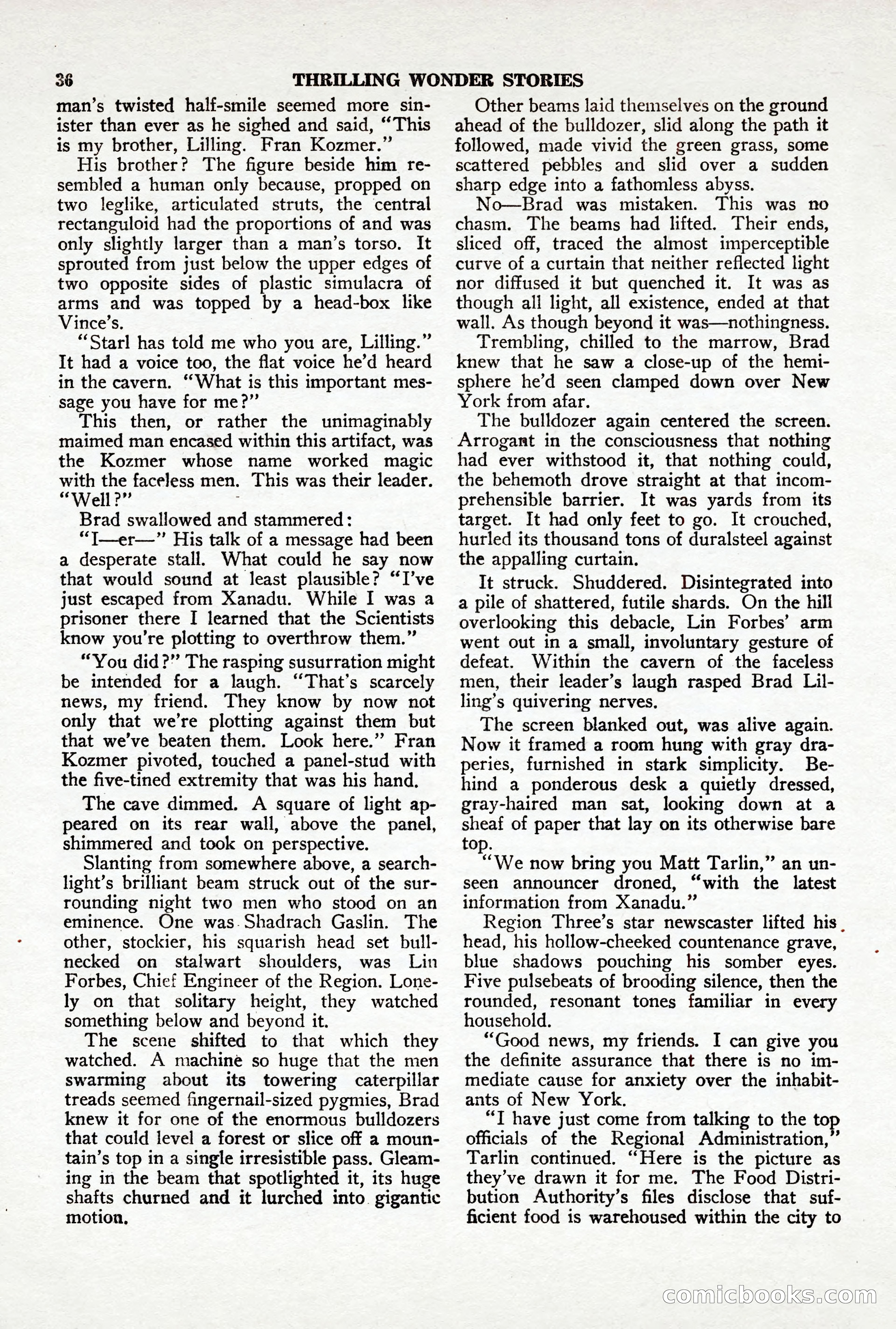 Thrilling Wonder Stories, April 1948 — page 37 of 149