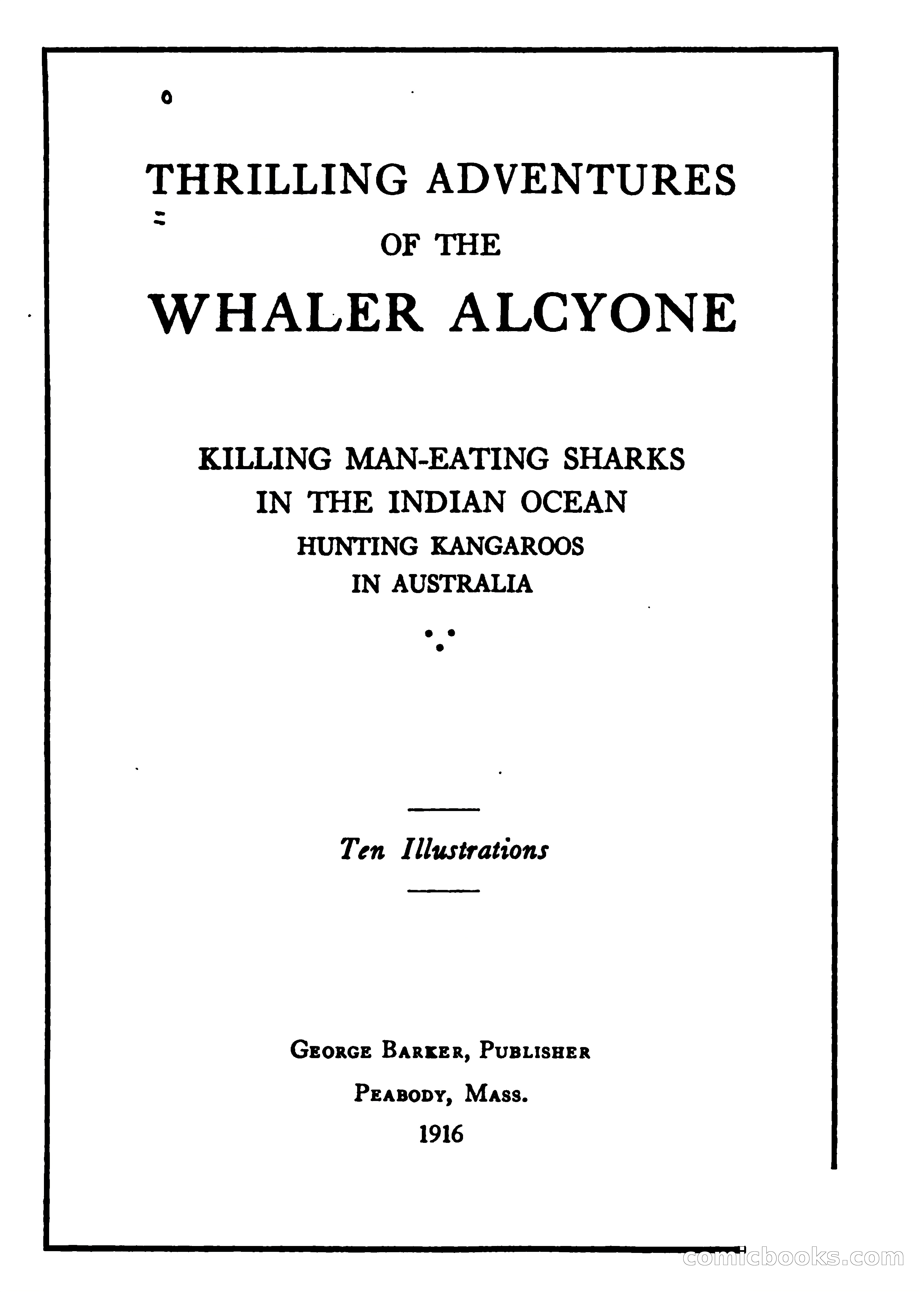 Thrilling Adventures of the Whaler Alcyone