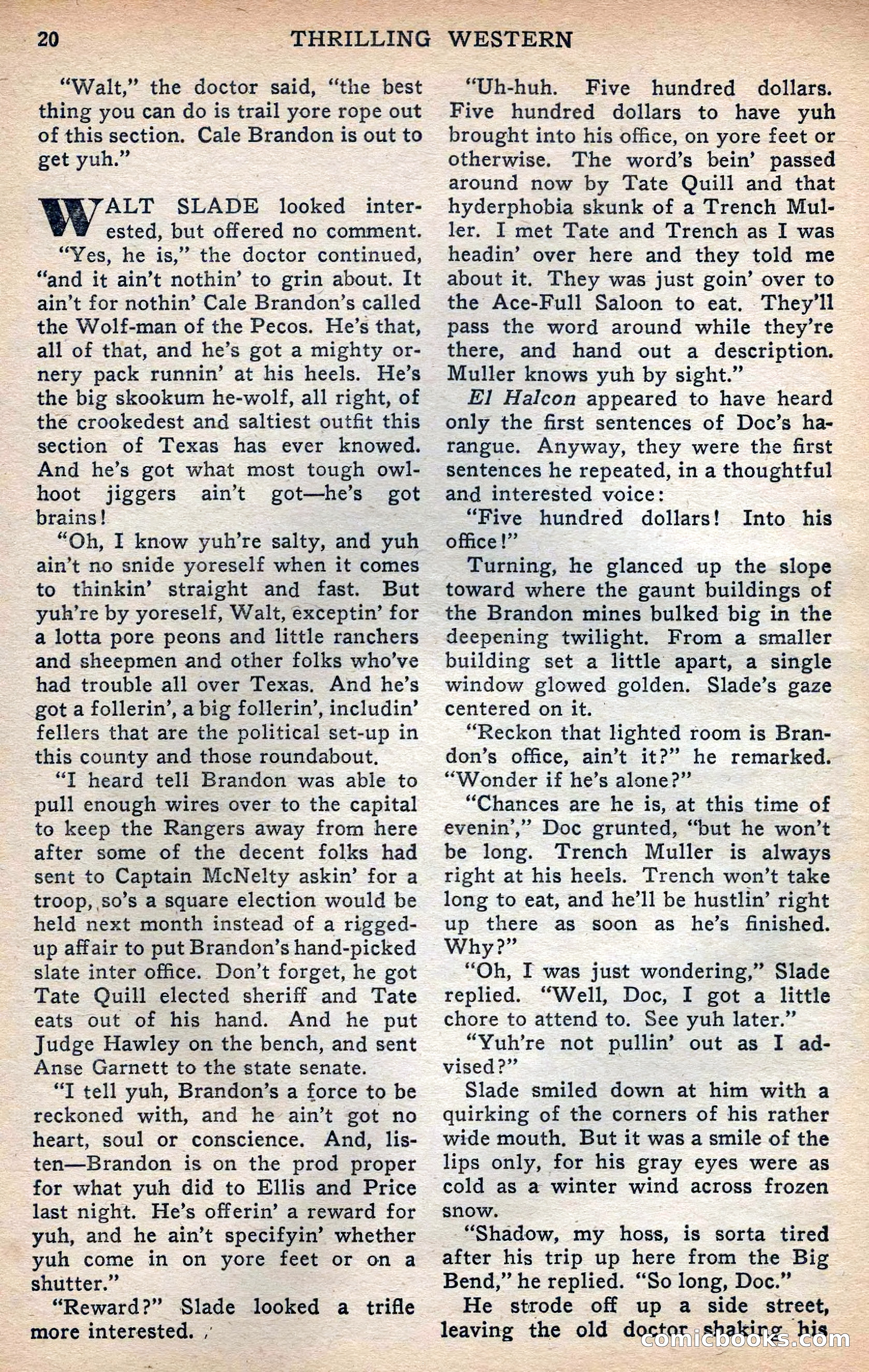Thrilling Western, Vol. 38, No. 3 — page 21 of 116