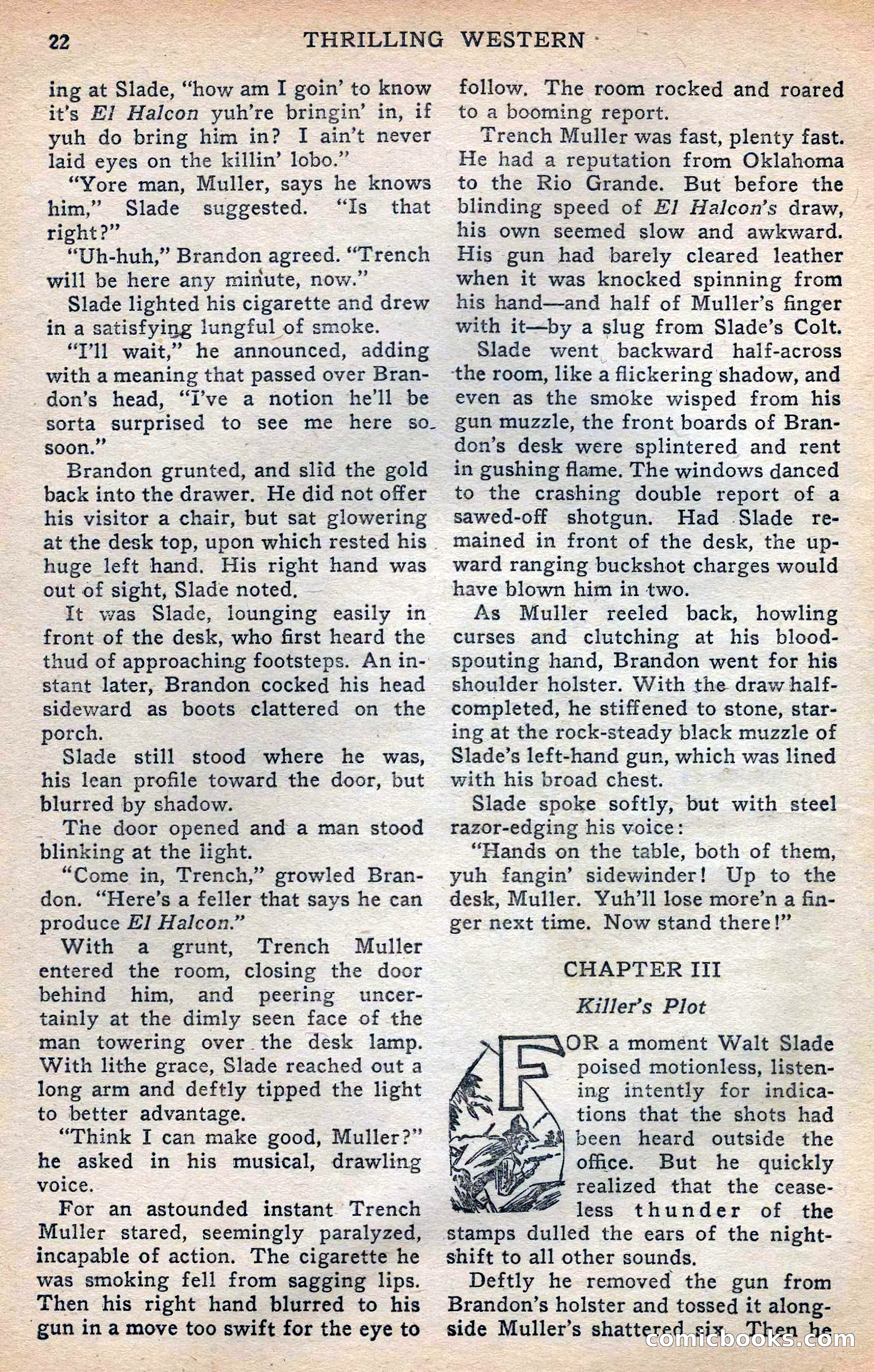 Thrilling Western, Vol. 38, No. 3 — page 23 of 116