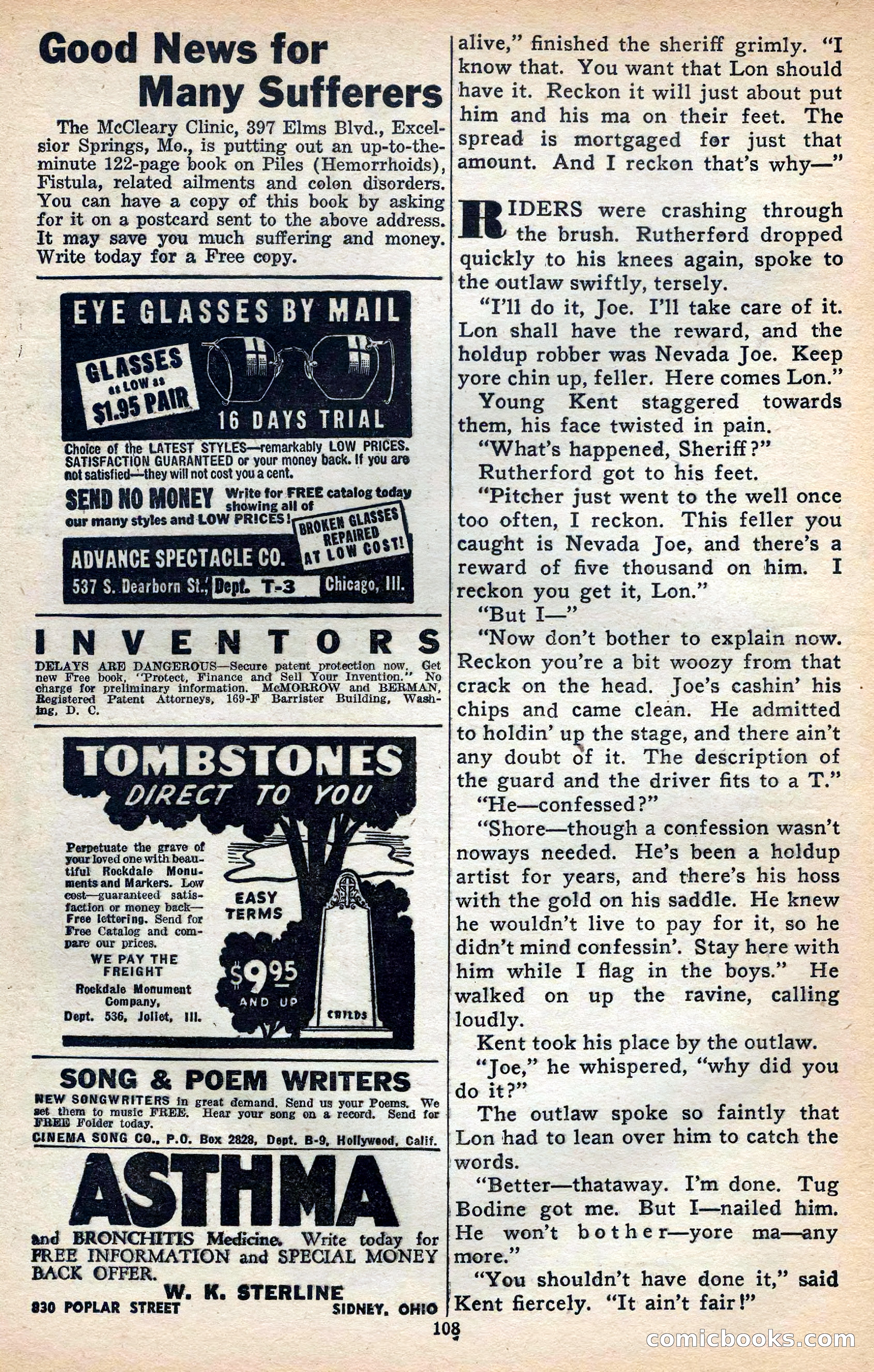 Thrilling Western, Vol. 38, No. 3 — page 109 of 116