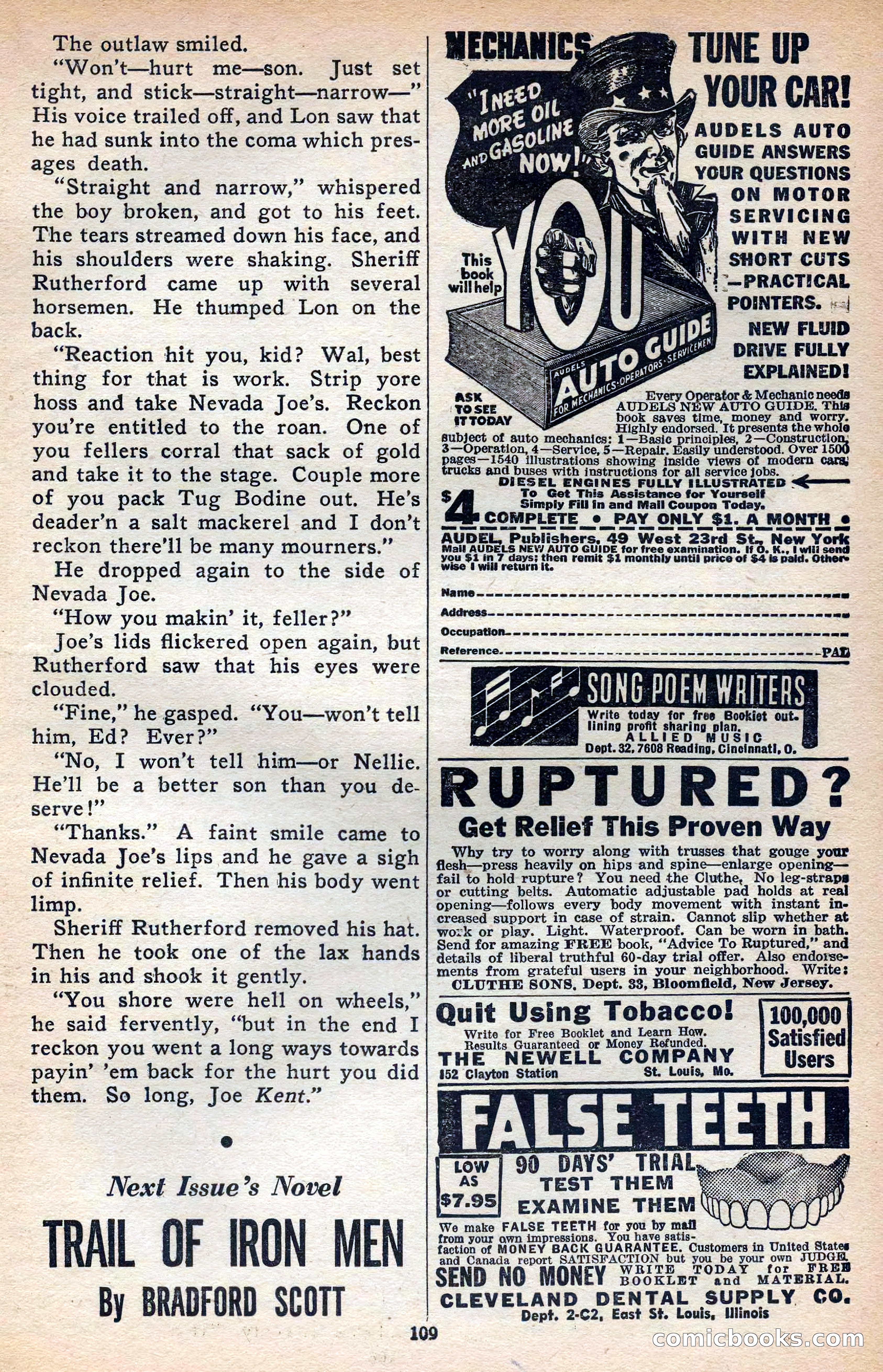 Thrilling Western, Vol. 38, No. 3 — page 110 of 116