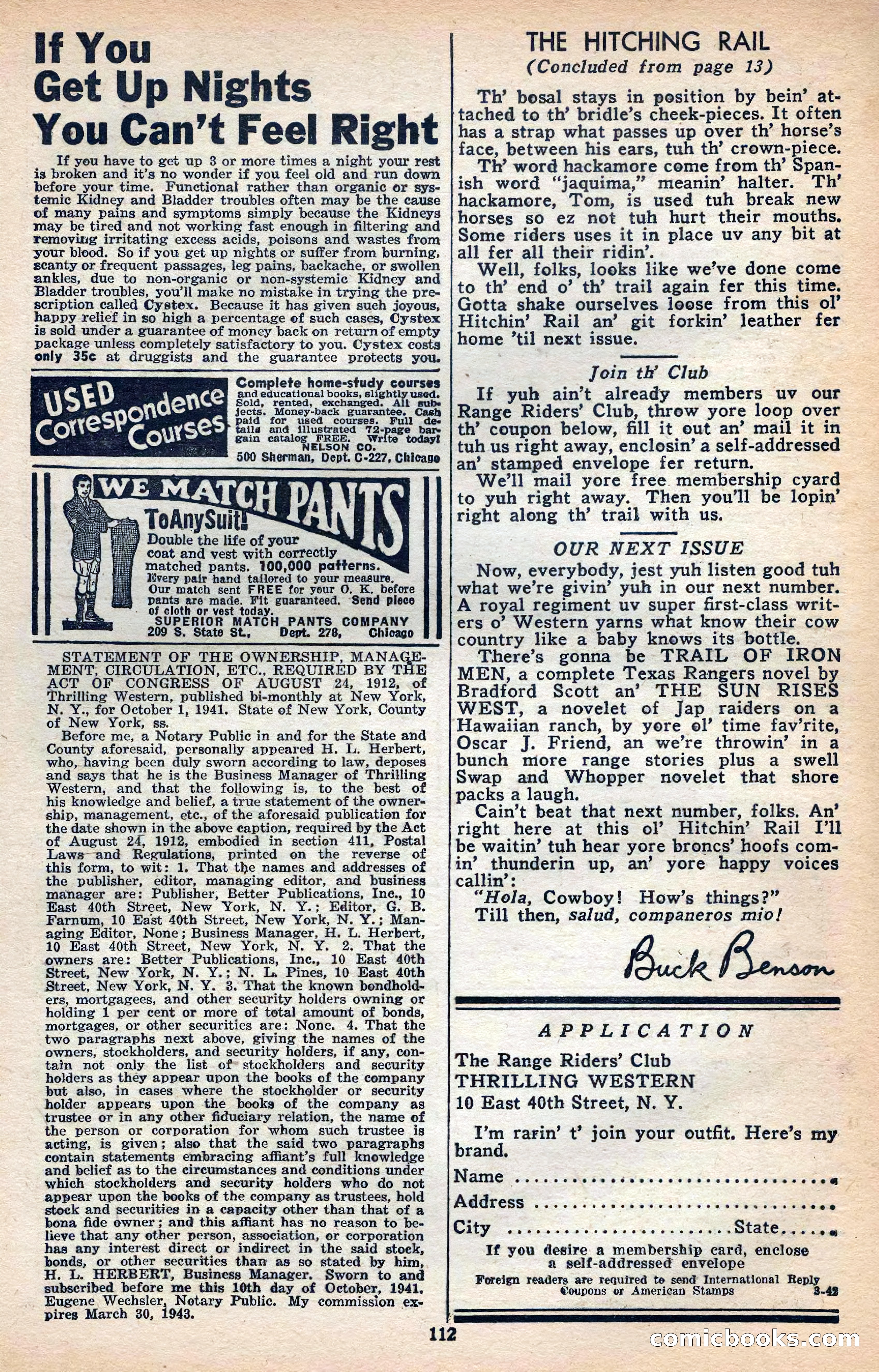 Thrilling Western, Vol. 38, No. 3 — page 113 of 116
