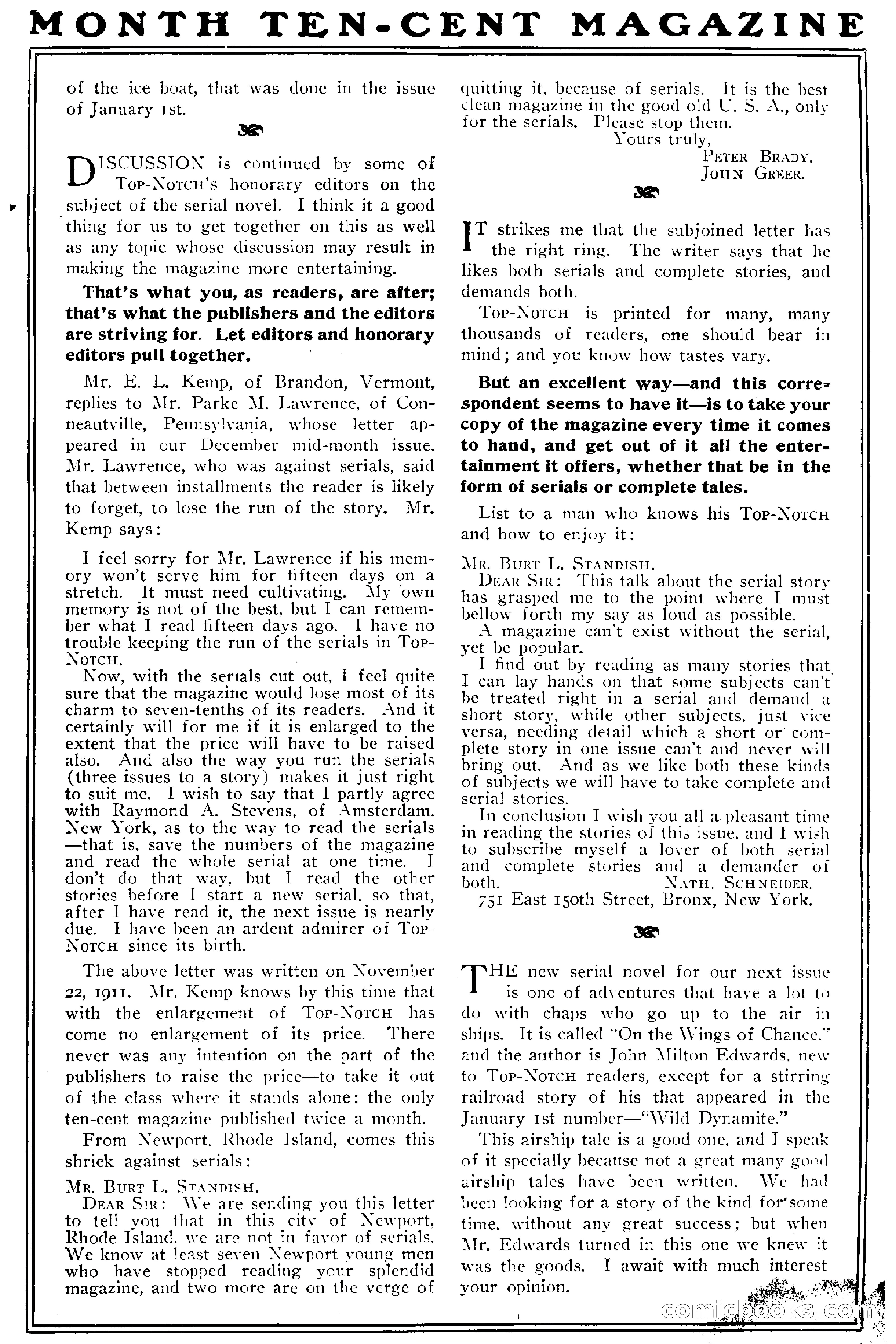 Top-Notch Magazine, February 1912 — page 5 of 204