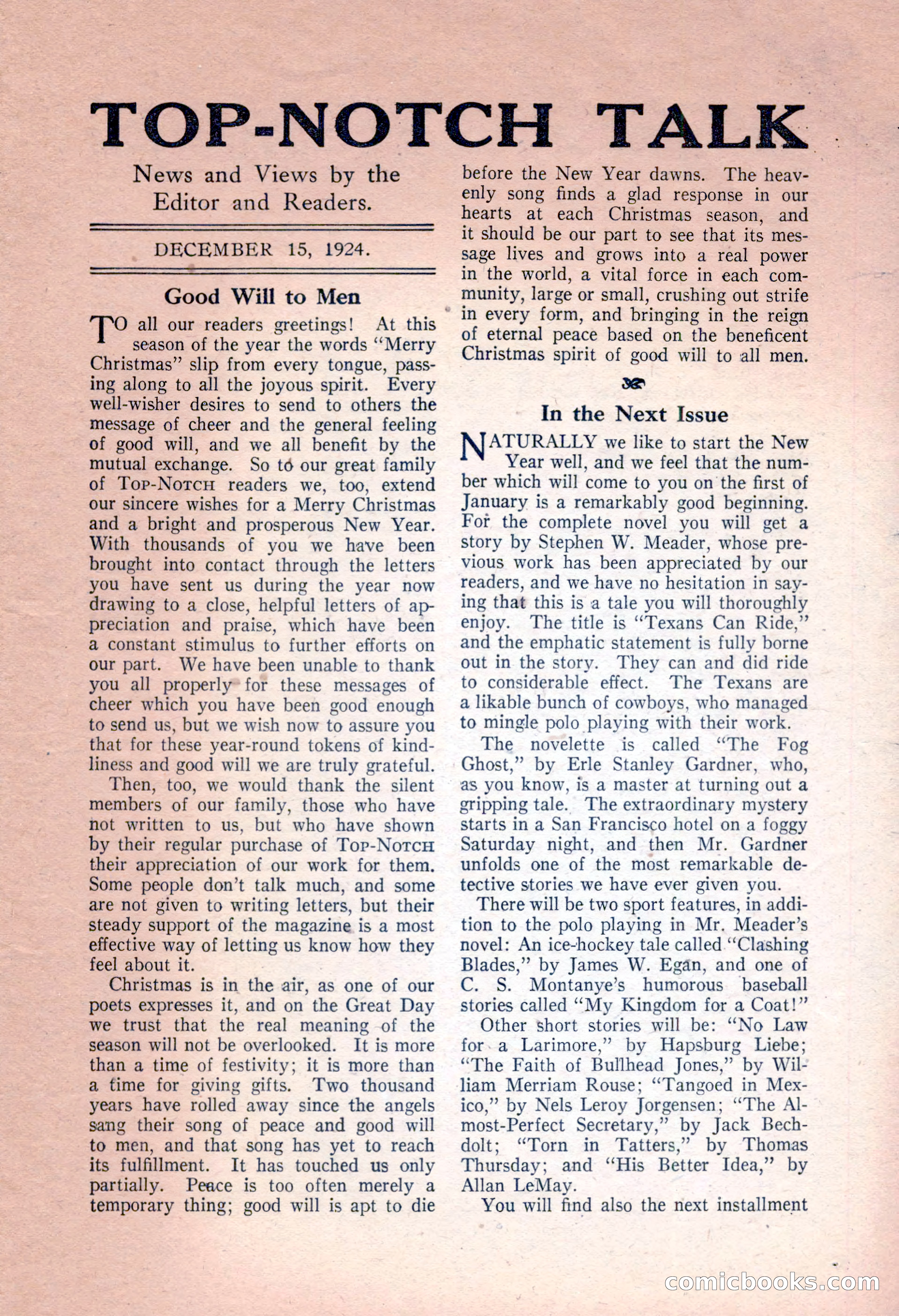 Top-Notch Magazine, December 15, 1924 — page 145 of 148