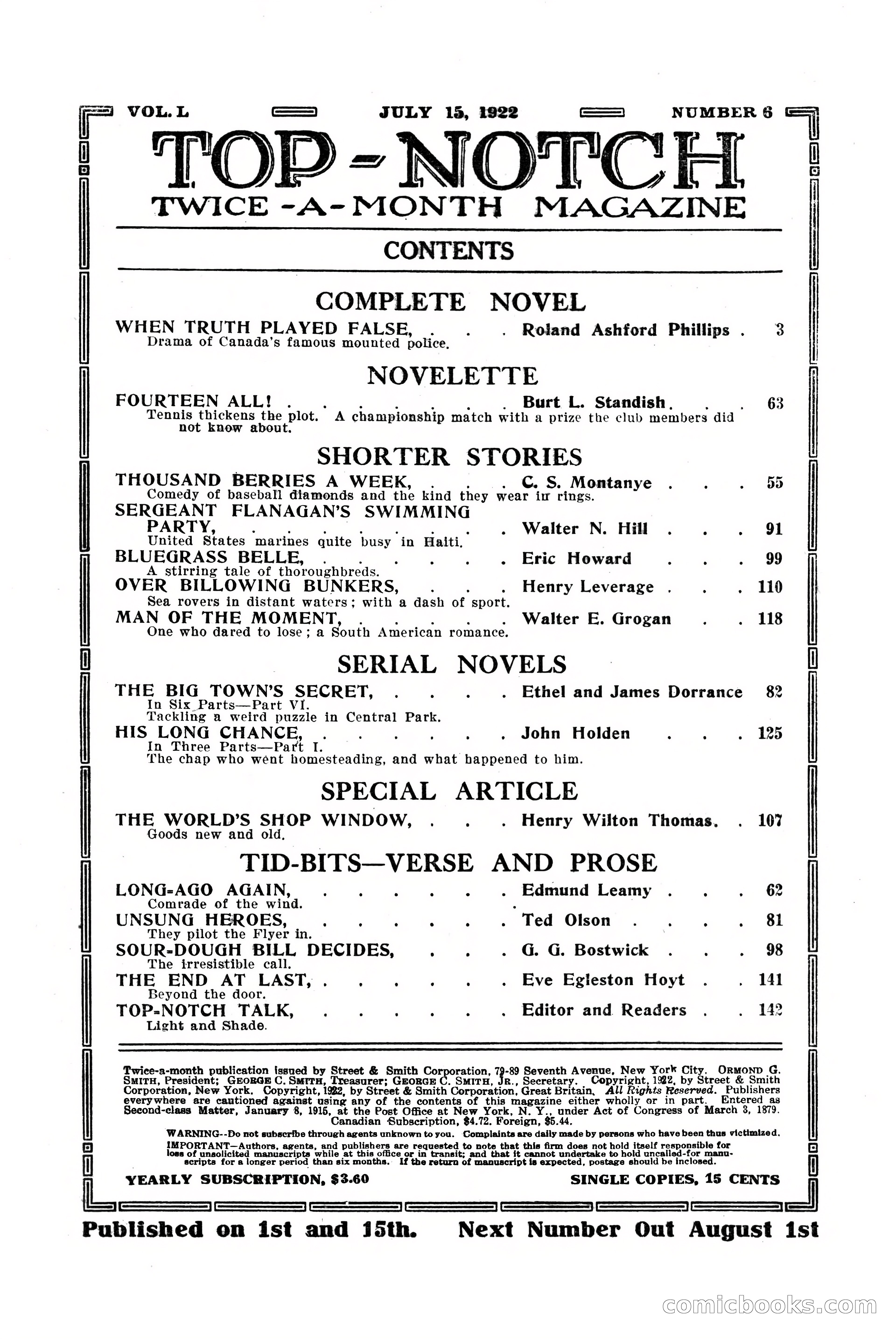 Top-Notch Magazine, July 15, 1922 — page 3 of 148