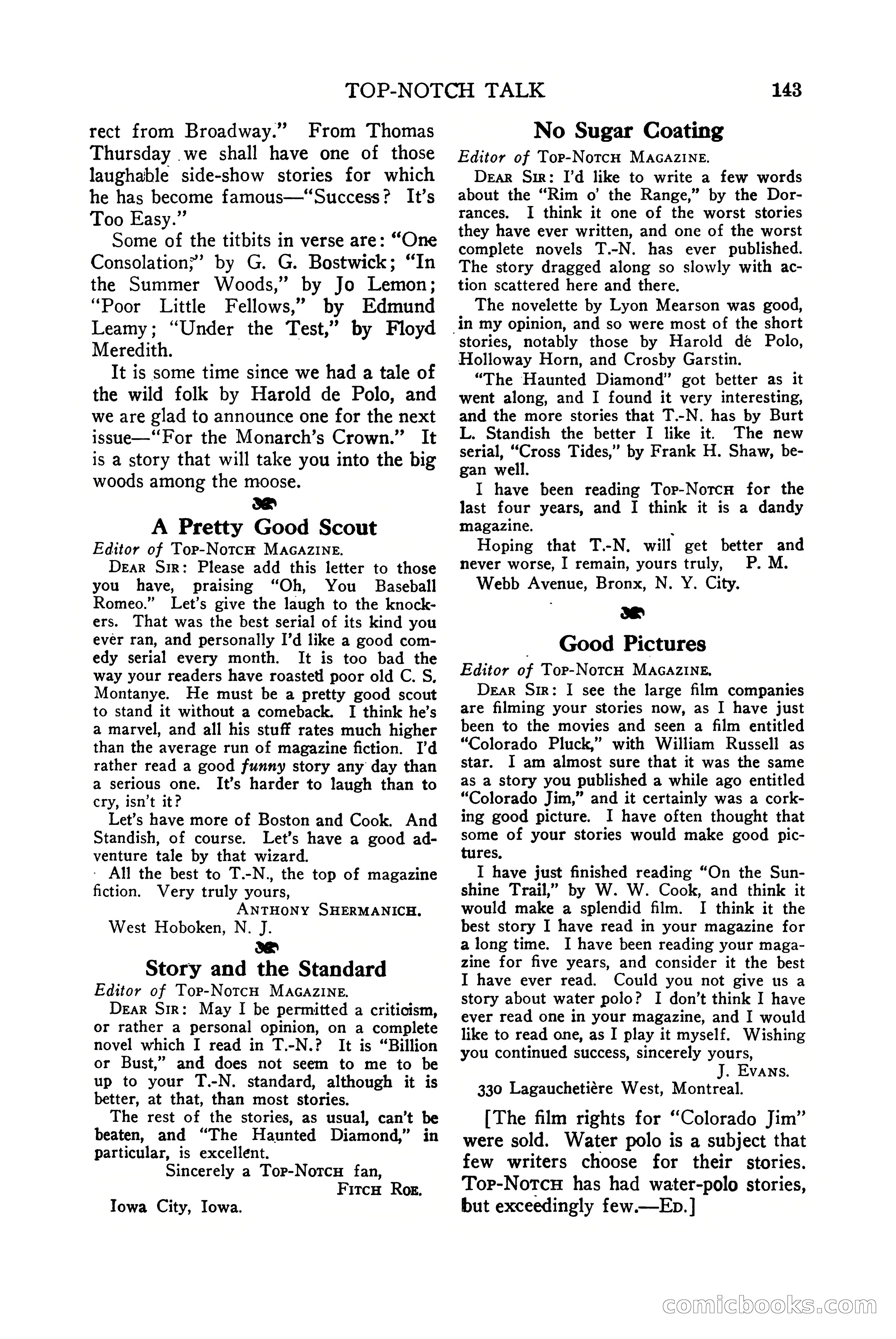 Top-Notch Magazine, July 15, 1922 — page 145 of 148