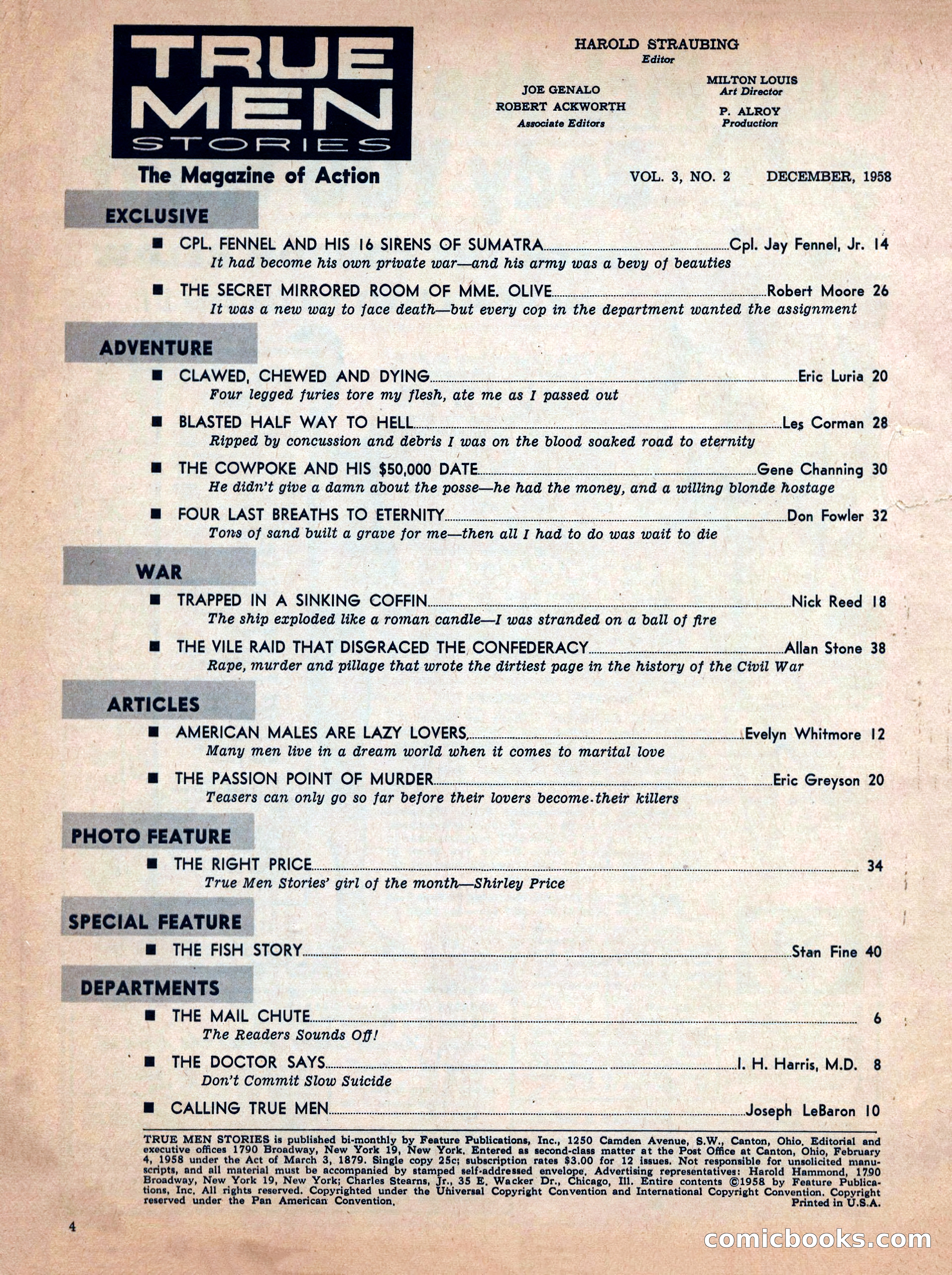 True Men Stories, December 1958 — page 4 of 76