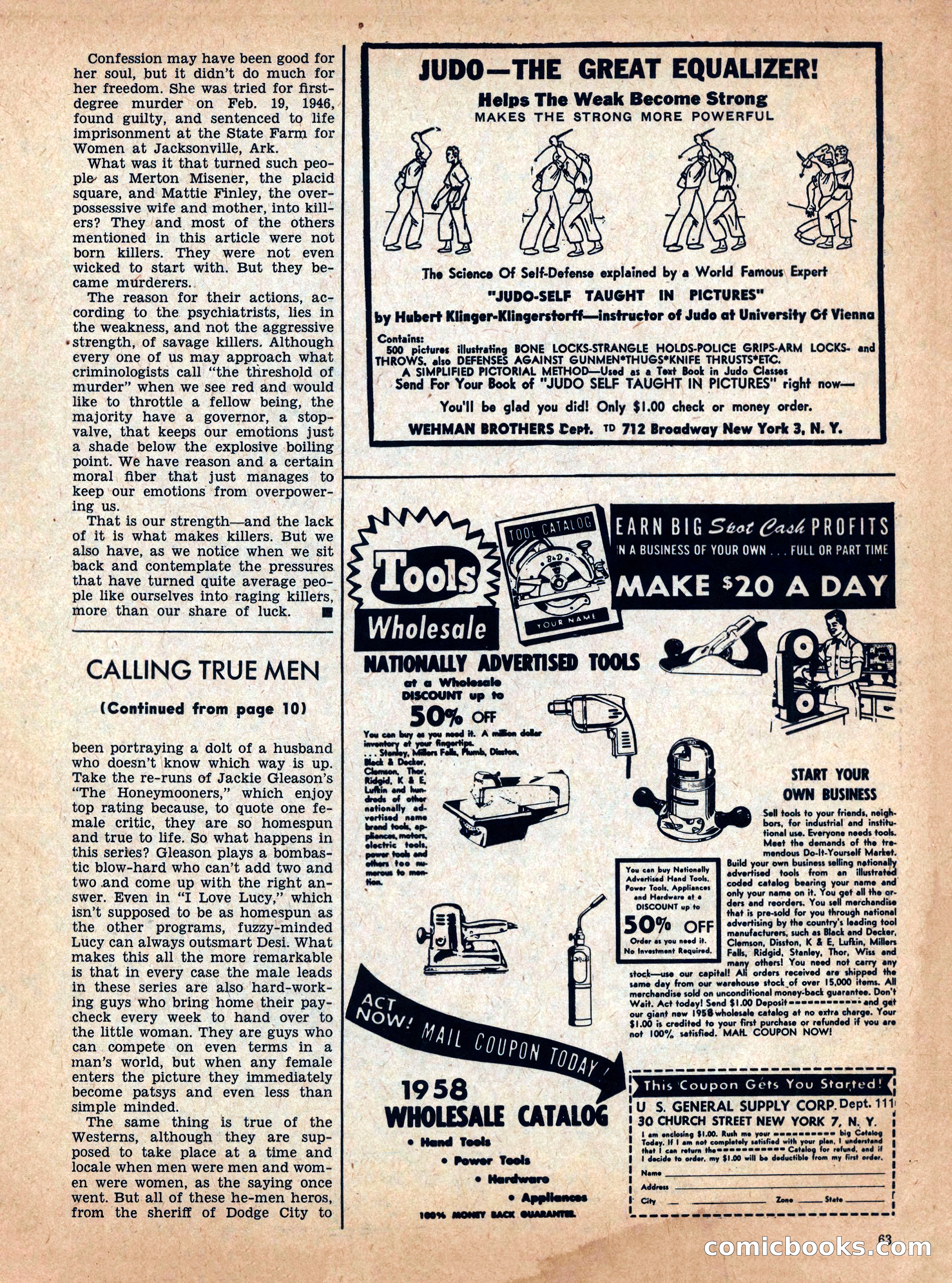 True Men Stories, December 1958 — page 63 of 76
