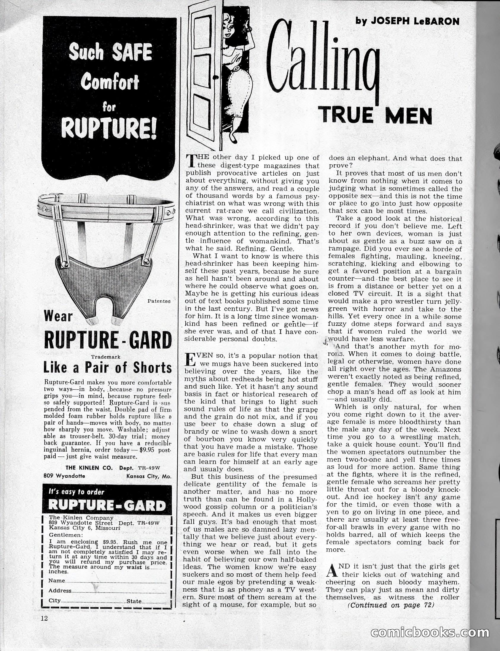 True Men Stories, April 1959 — page 12 of 77