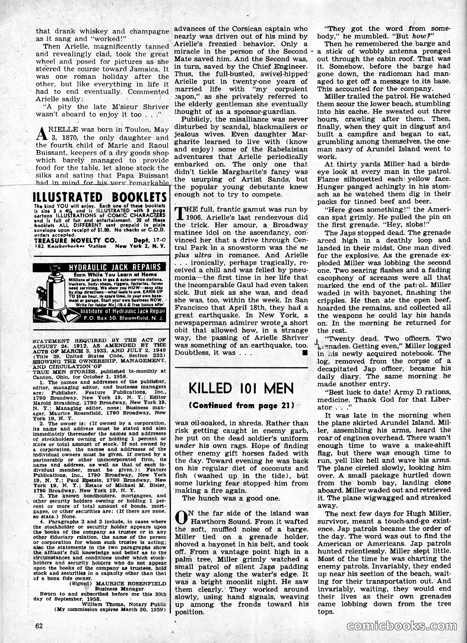 True Men Stories, April 1959 — page 63 of 77