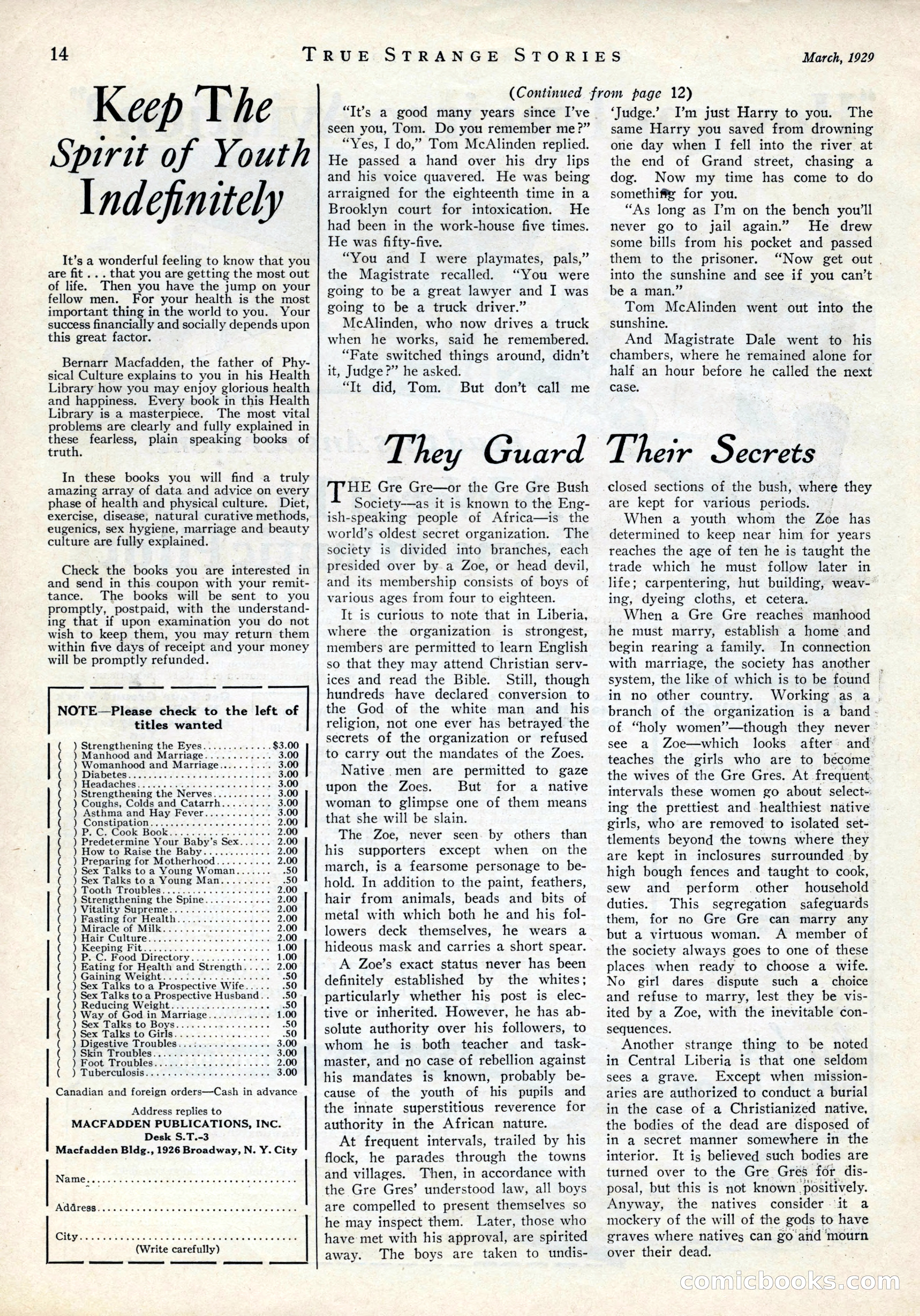 True Strange Stories, March 1929 — page 16 of 100