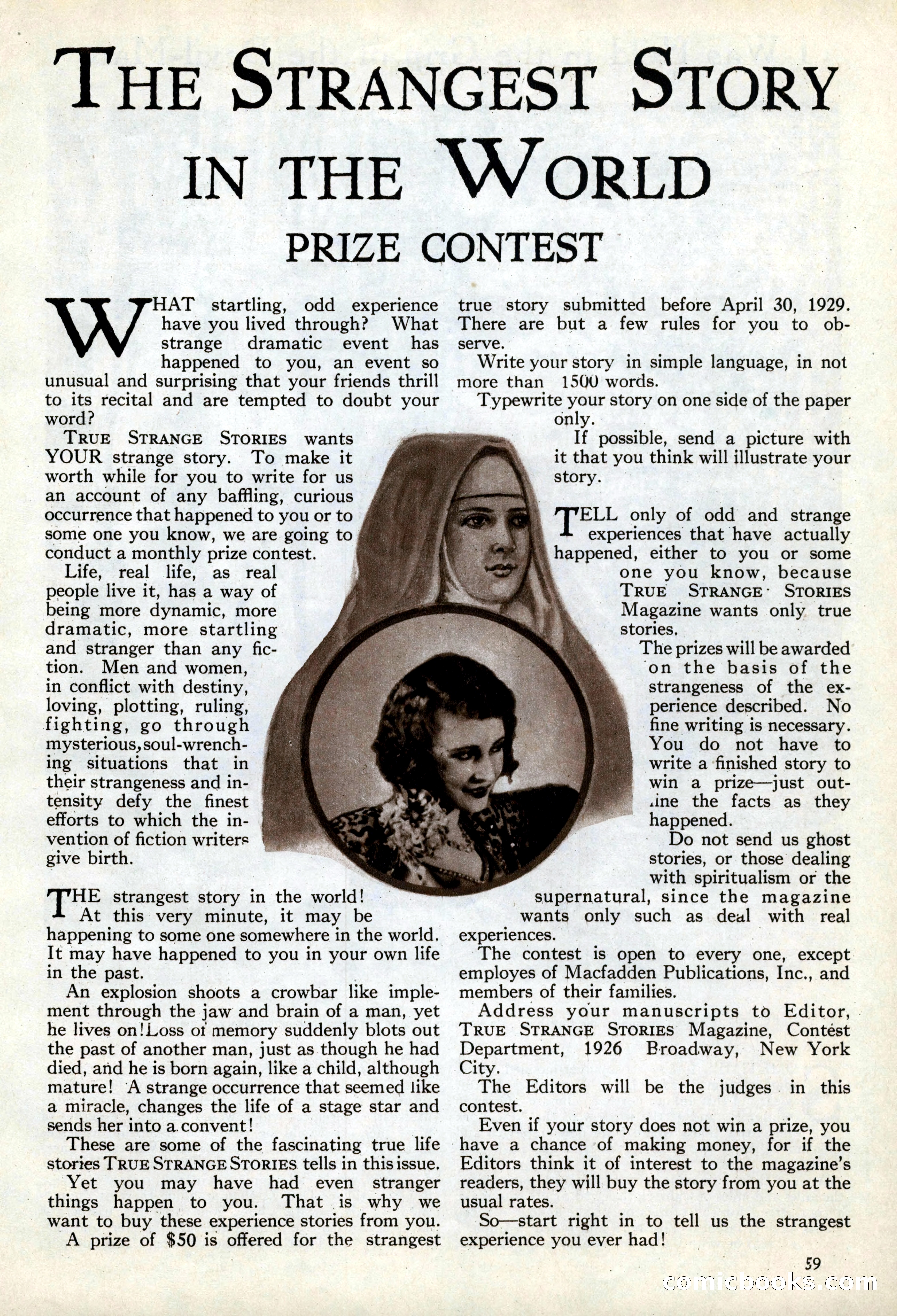 True Strange Stories, March 1929 — page 61 of 100