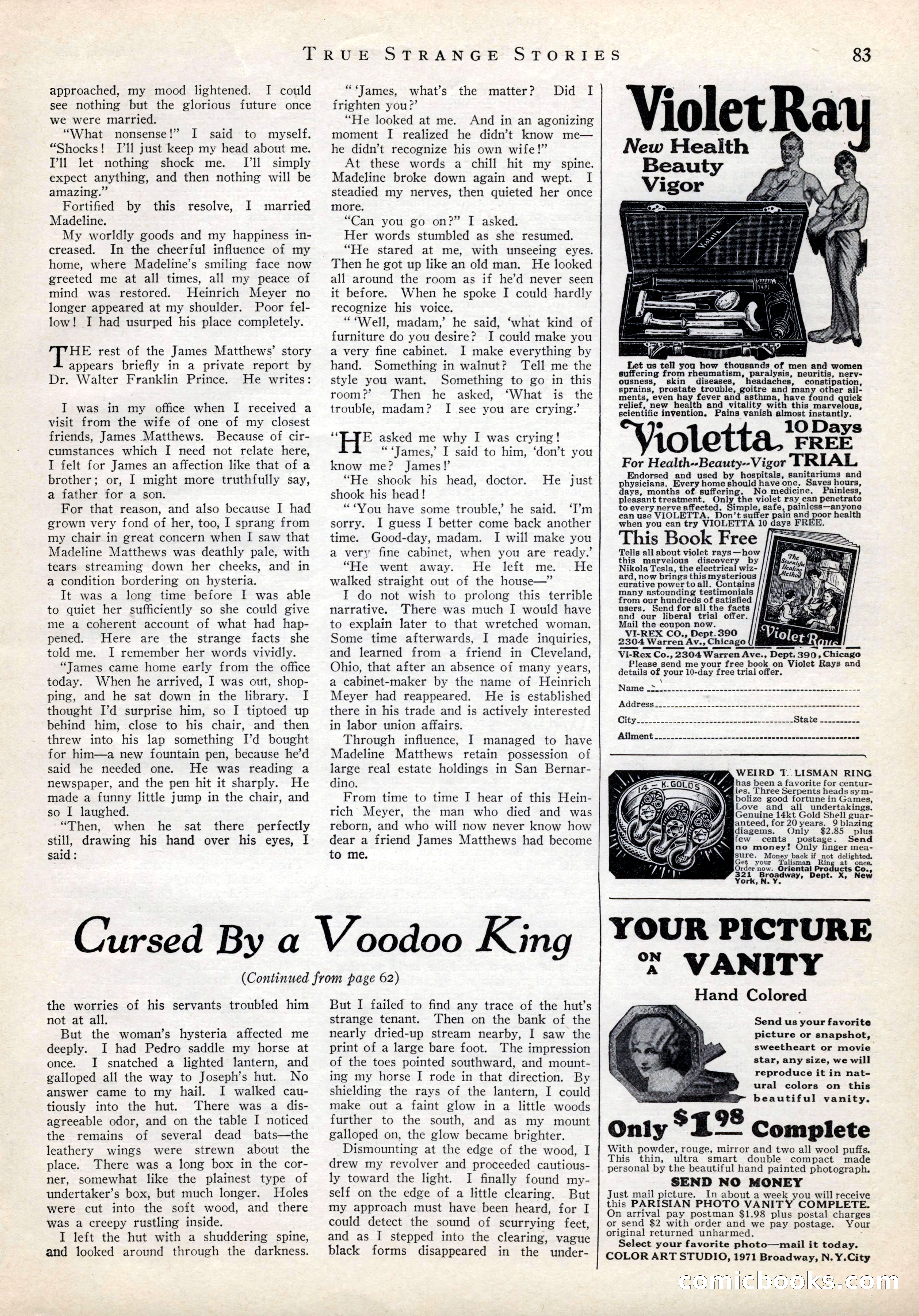 True Strange Stories, March 1929 — page 85 of 100