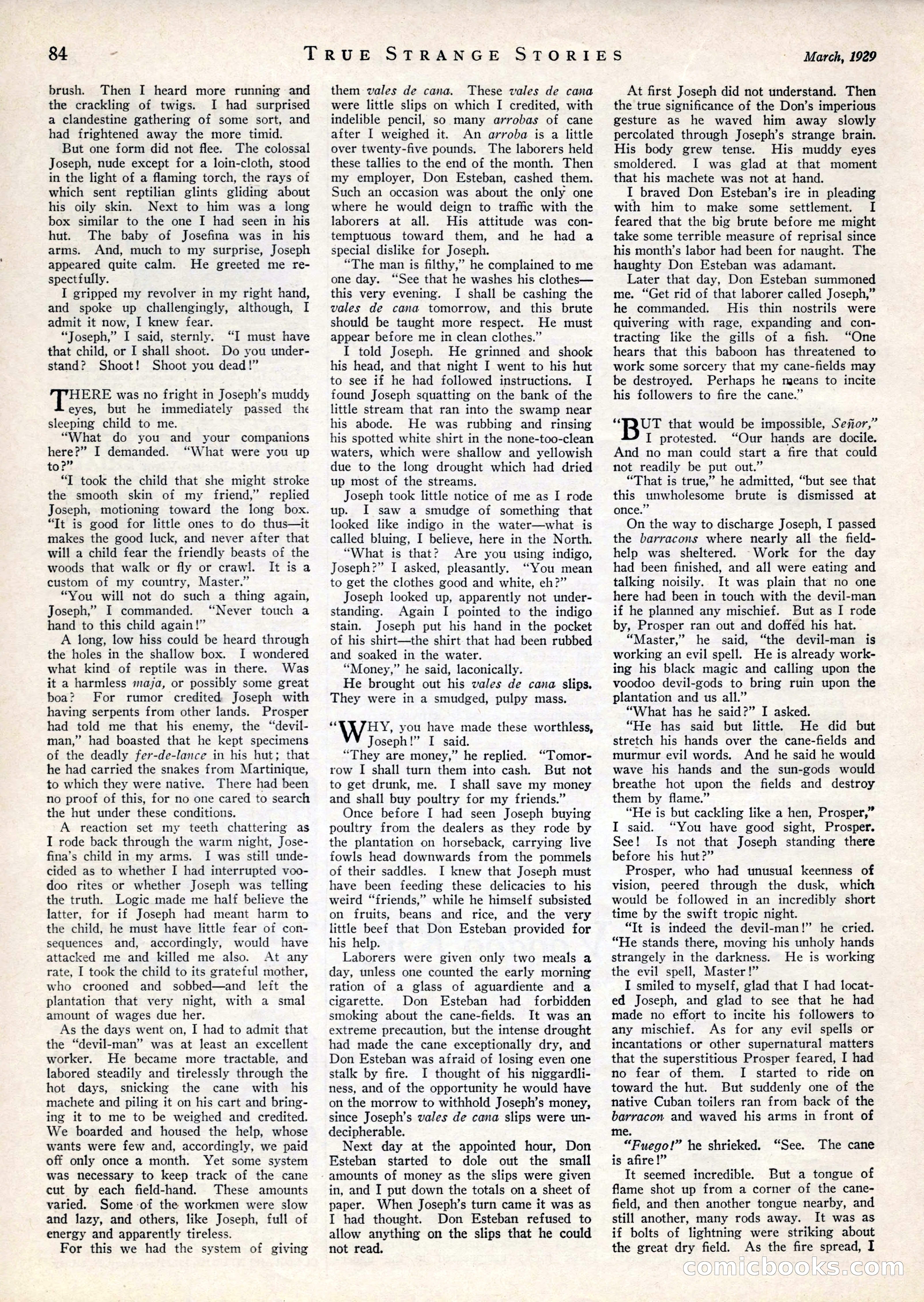 True Strange Stories, March 1929 — page 86 of 100