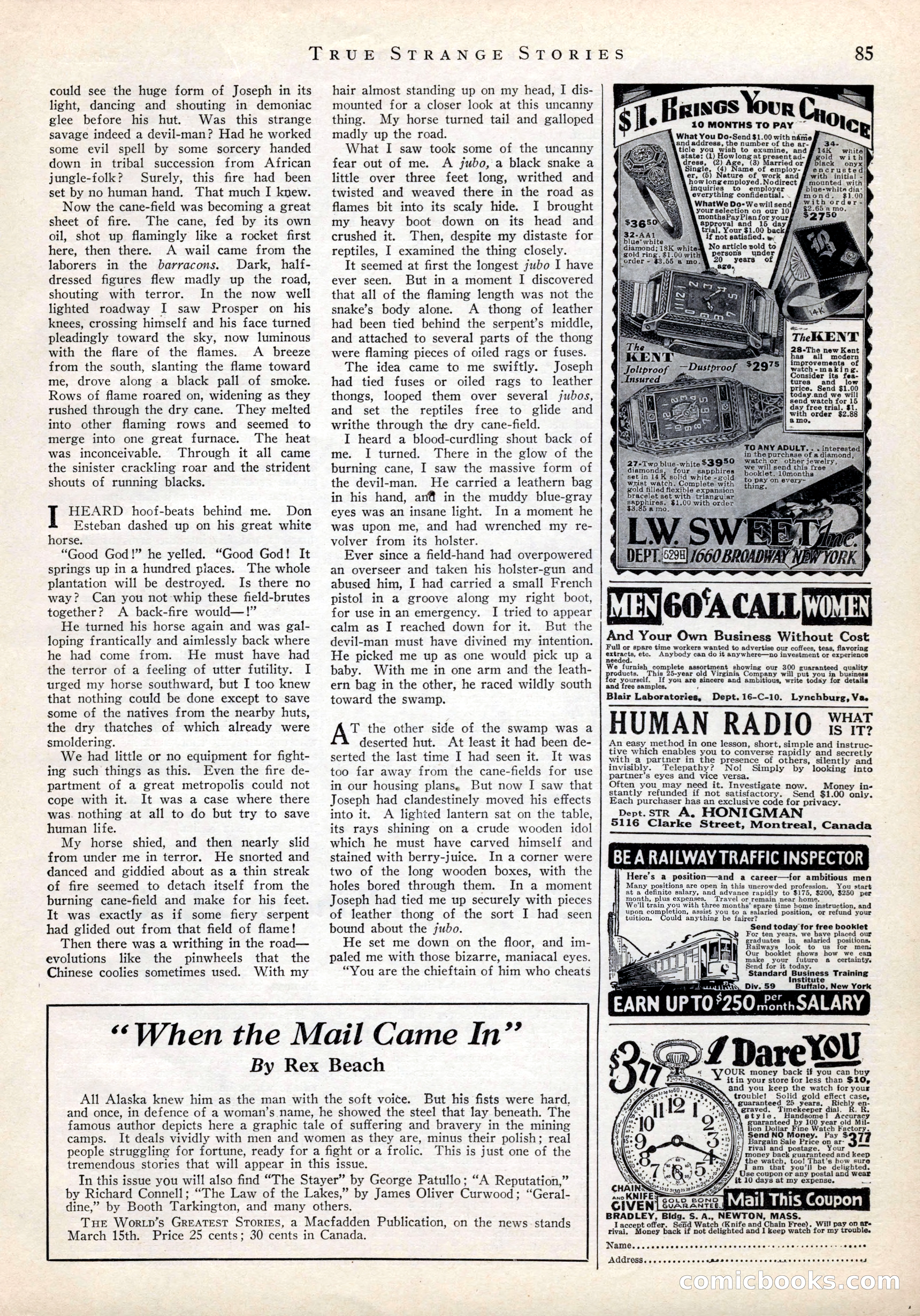 True Strange Stories, March 1929 — page 87 of 100