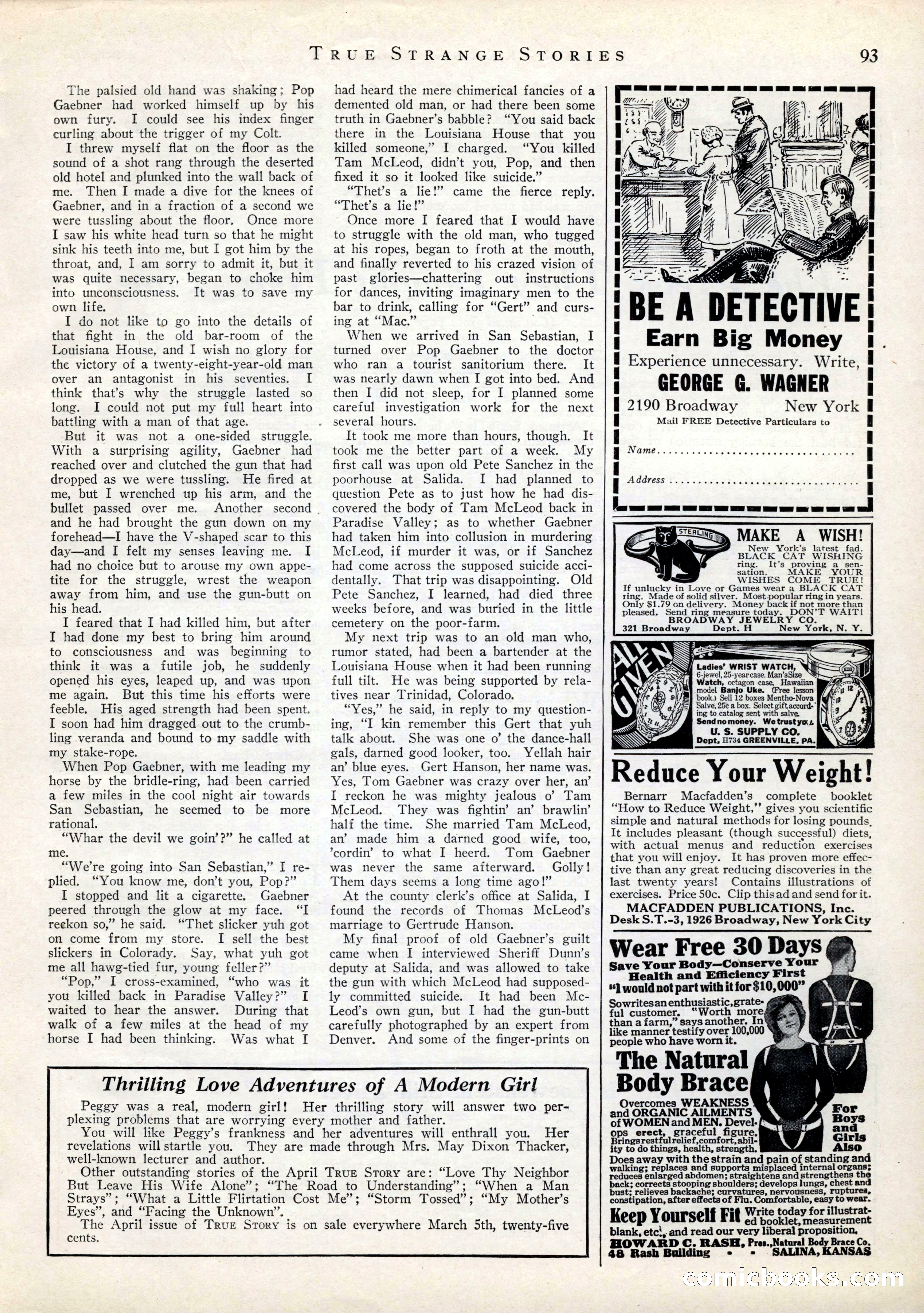 True Strange Stories, March 1929 — page 95 of 100