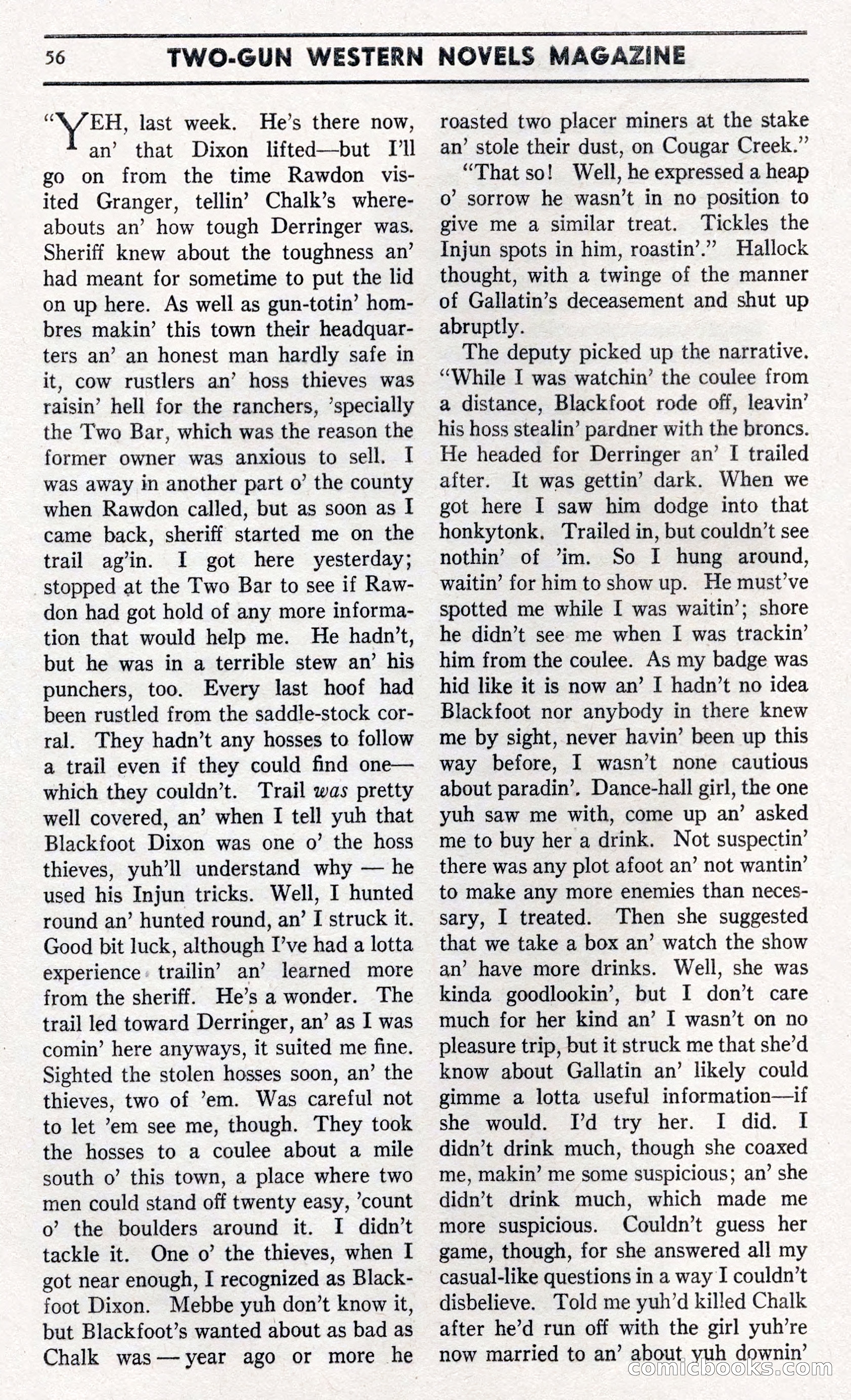 Two-Gun Western Novels Magazine — page 55 of 116