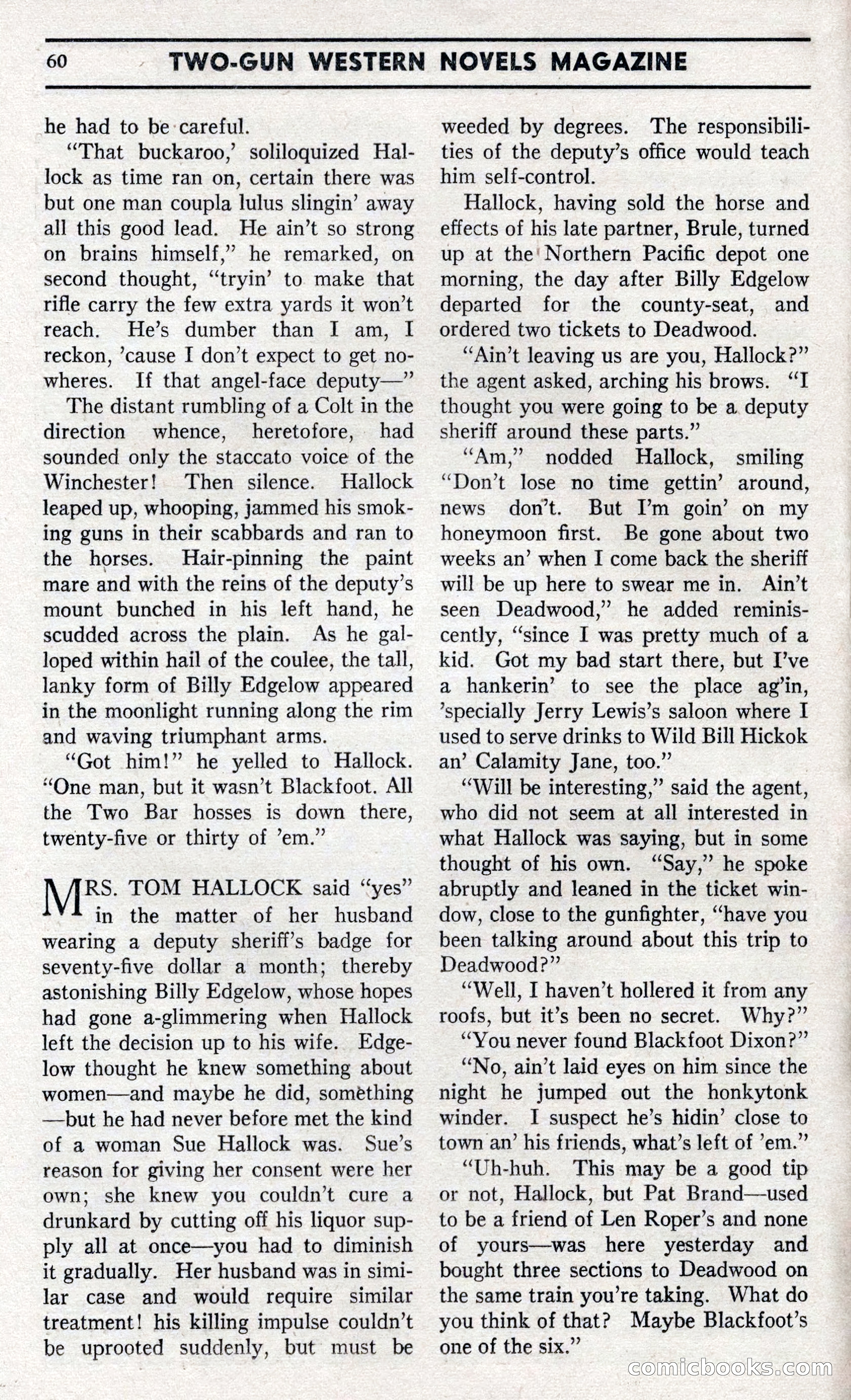 Two-Gun Western Novels Magazine — page 59 of 116