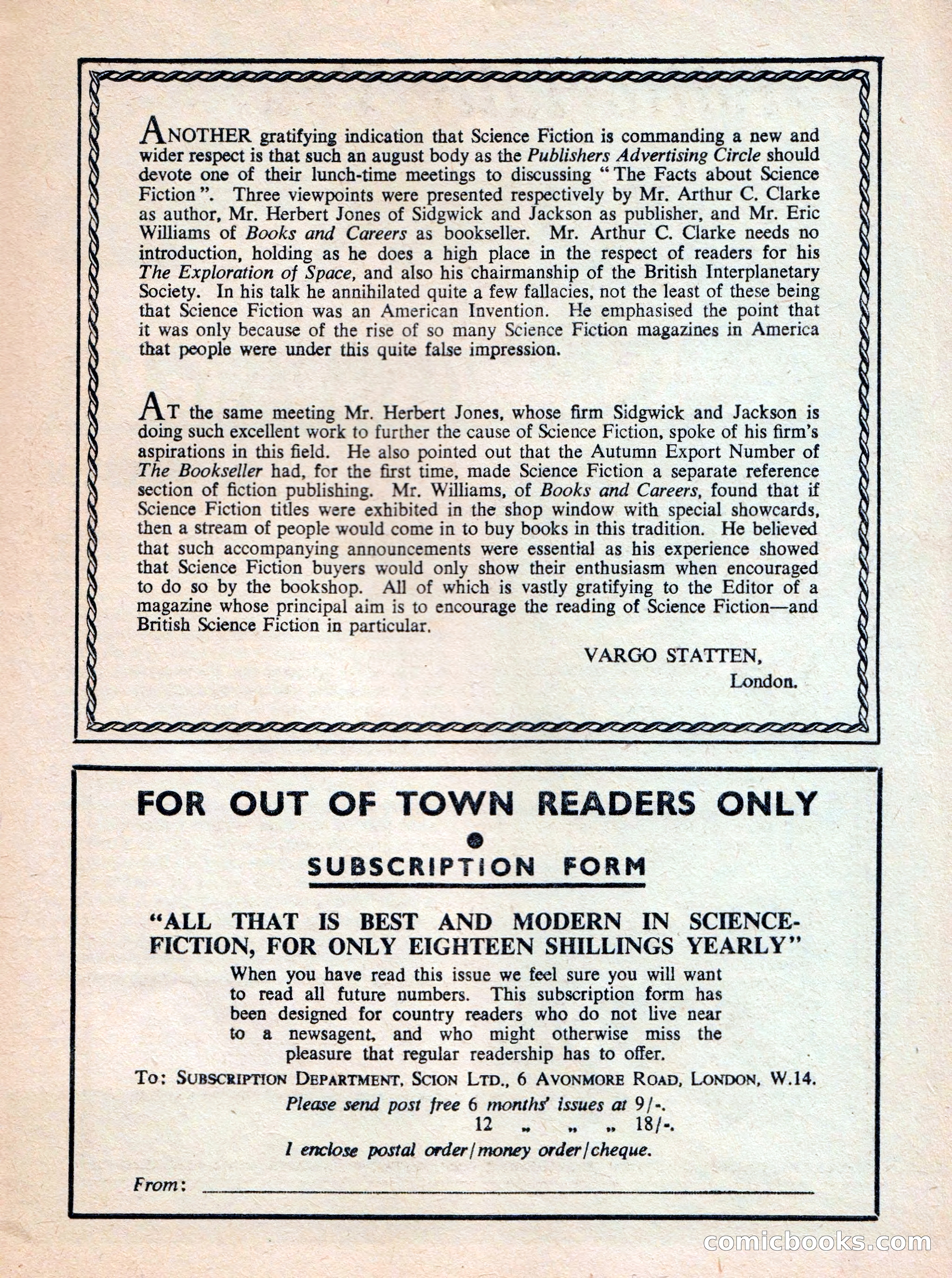 Vargo Statten Science Fiction Magazine — page 5 of 68