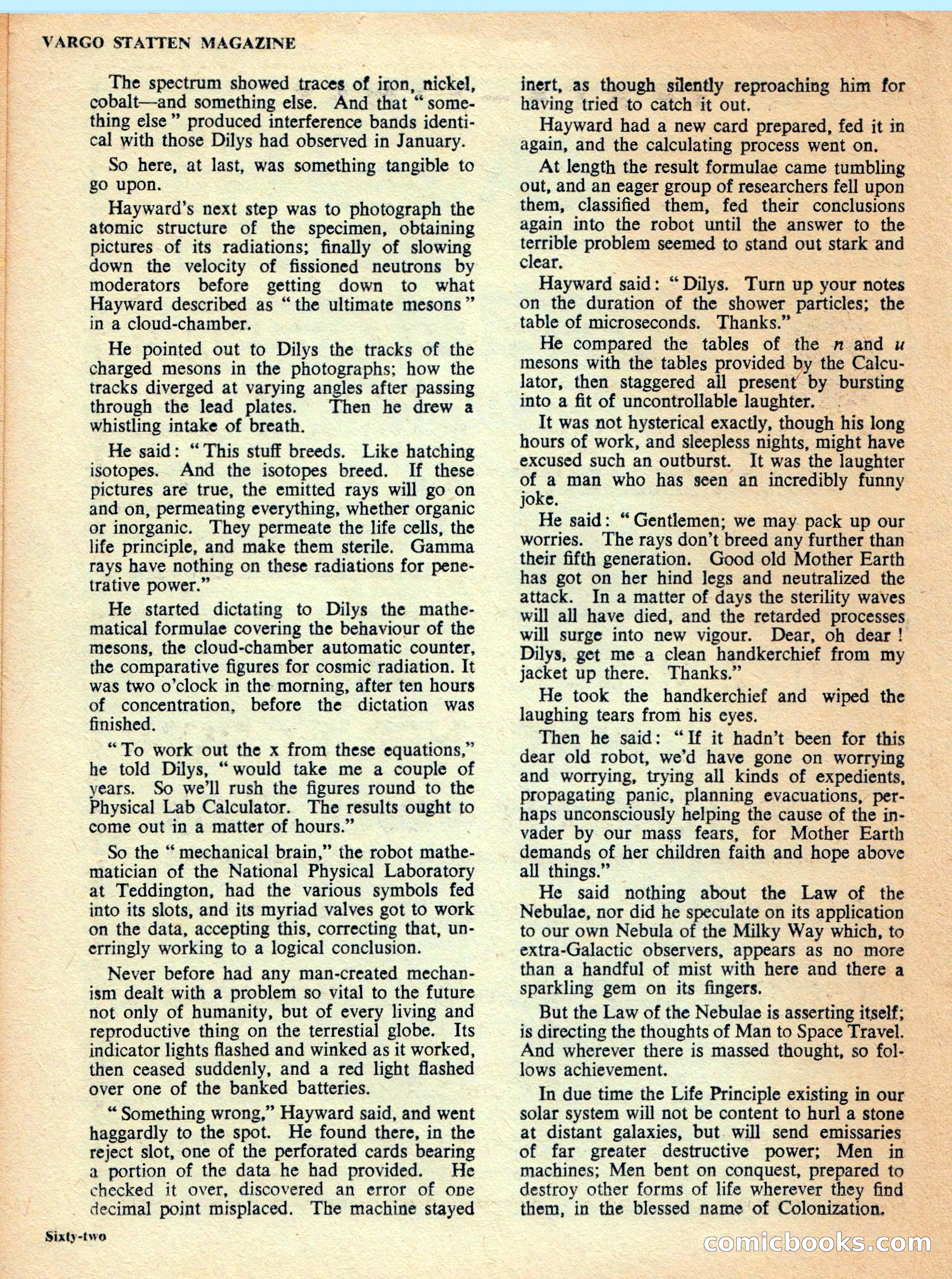 Vargo Statten Science Fiction Magazine — page 64 of 68