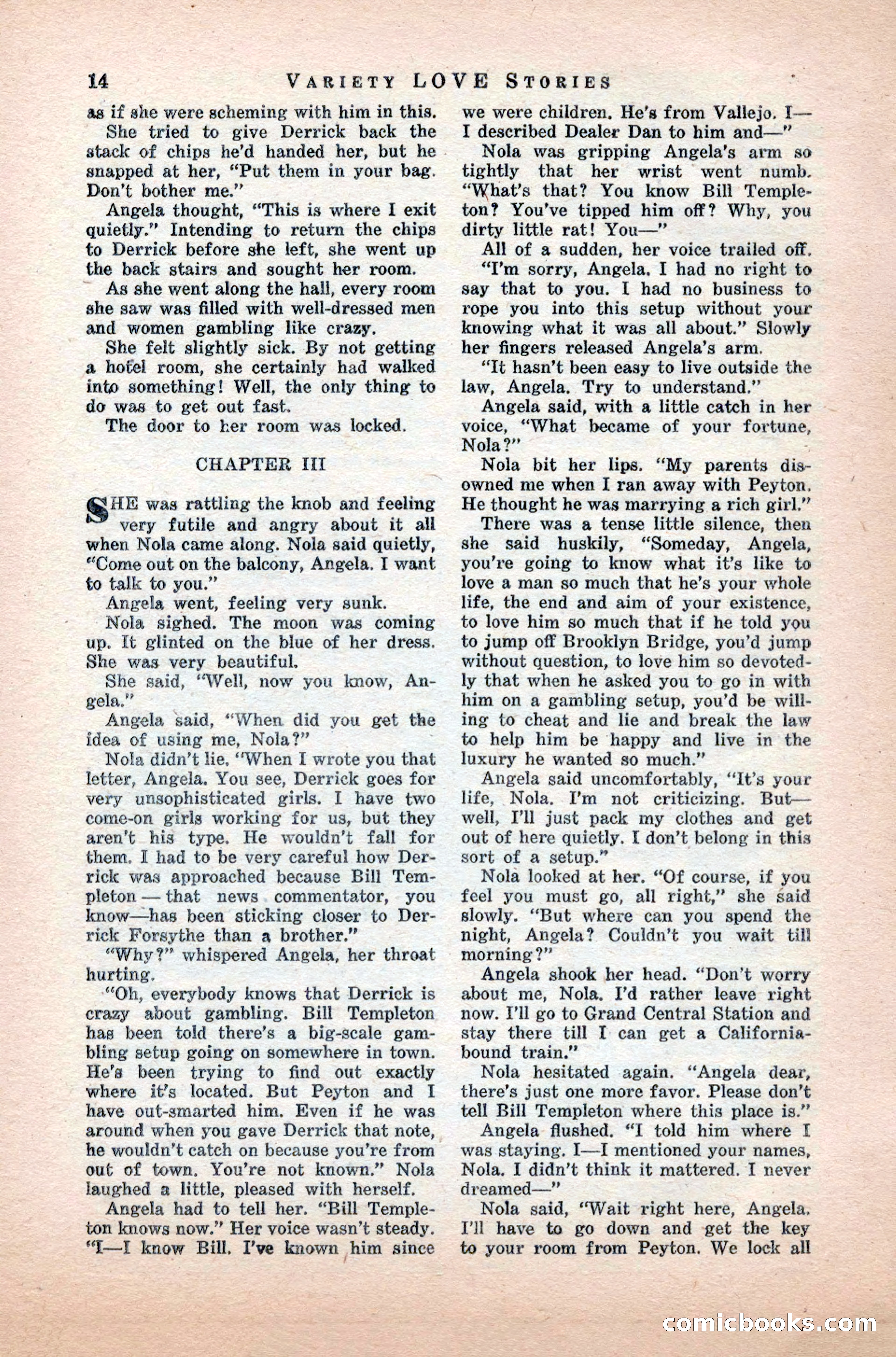 Variety Love Stories, October 1946 — page 16 of 84