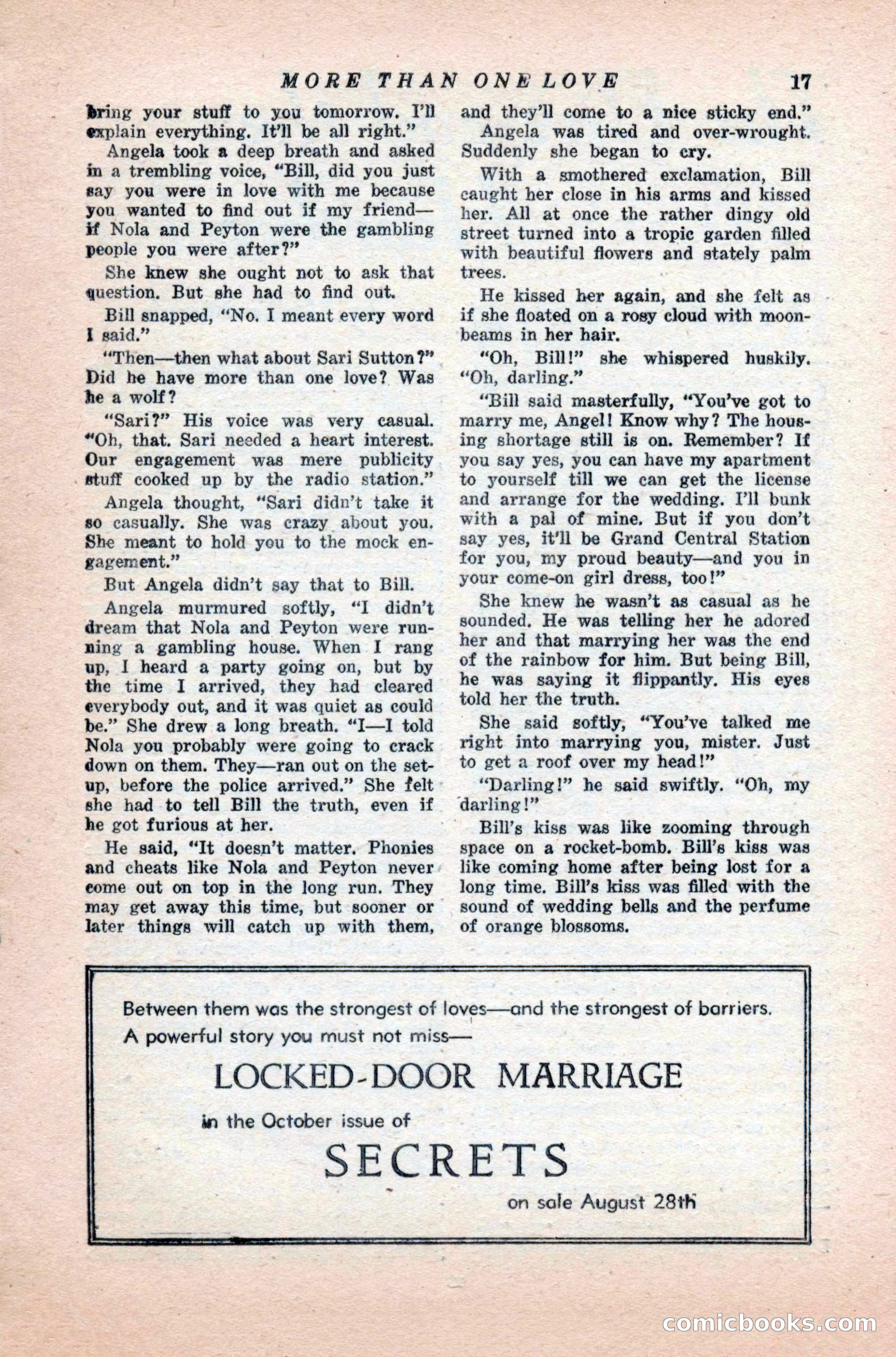 Variety Love Stories, October 1946 — page 19 of 84