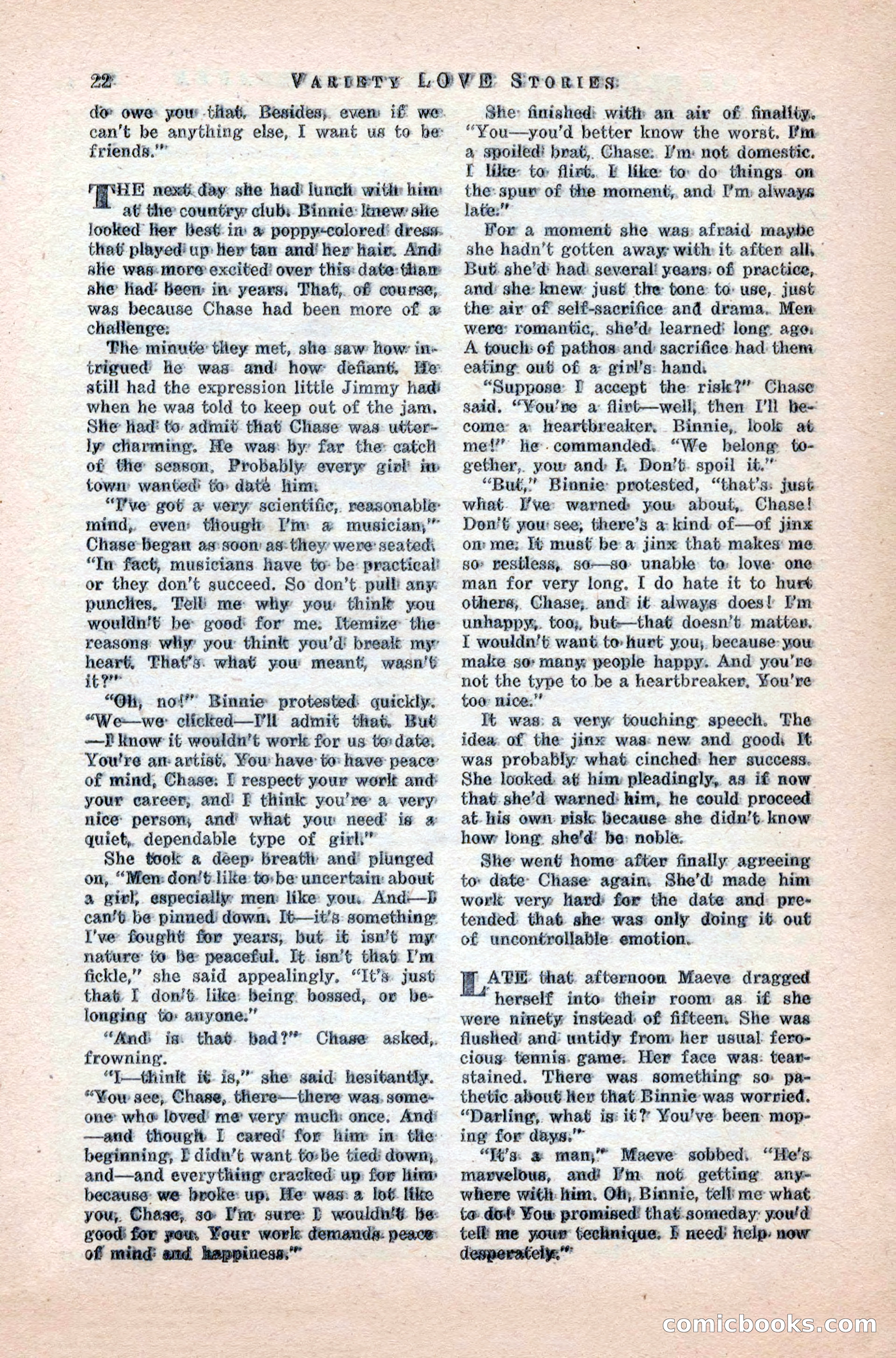 Variety Love Stories, October 1946 — page 24 of 84