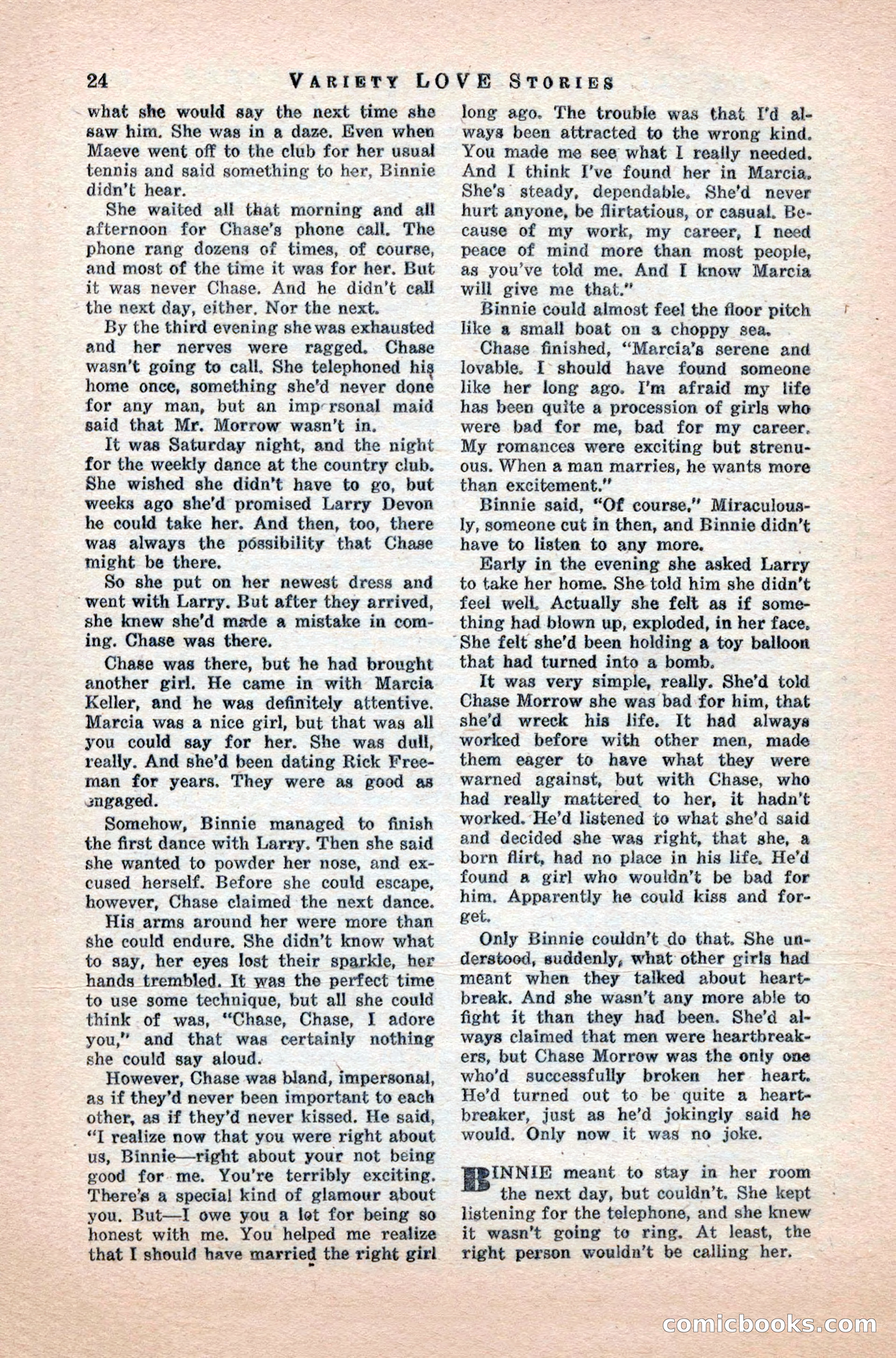 Variety Love Stories, October 1946 — page 26 of 84
