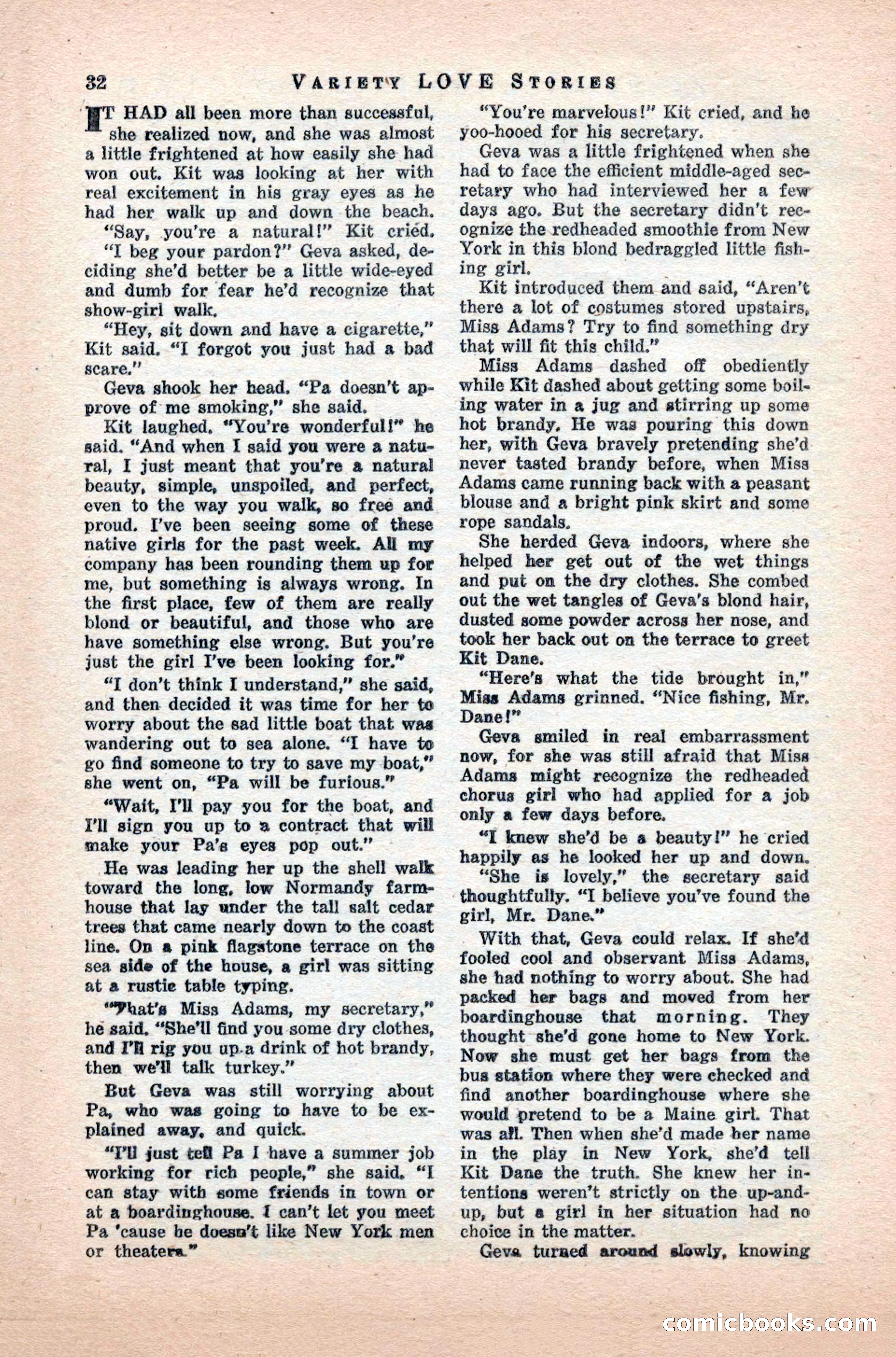 Variety Love Stories, October 1946 — page 34 of 84
