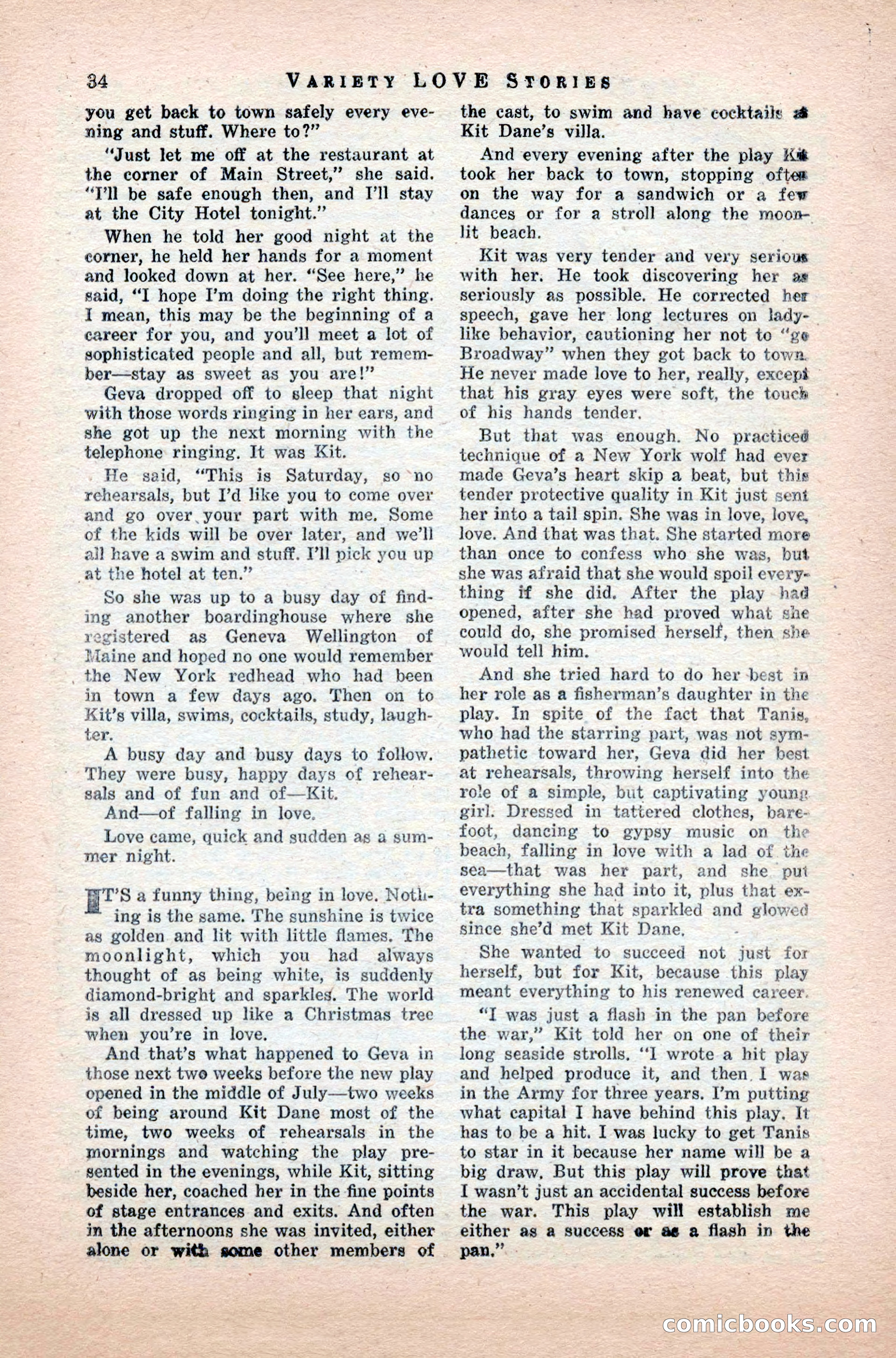 Variety Love Stories, October 1946 — page 36 of 84