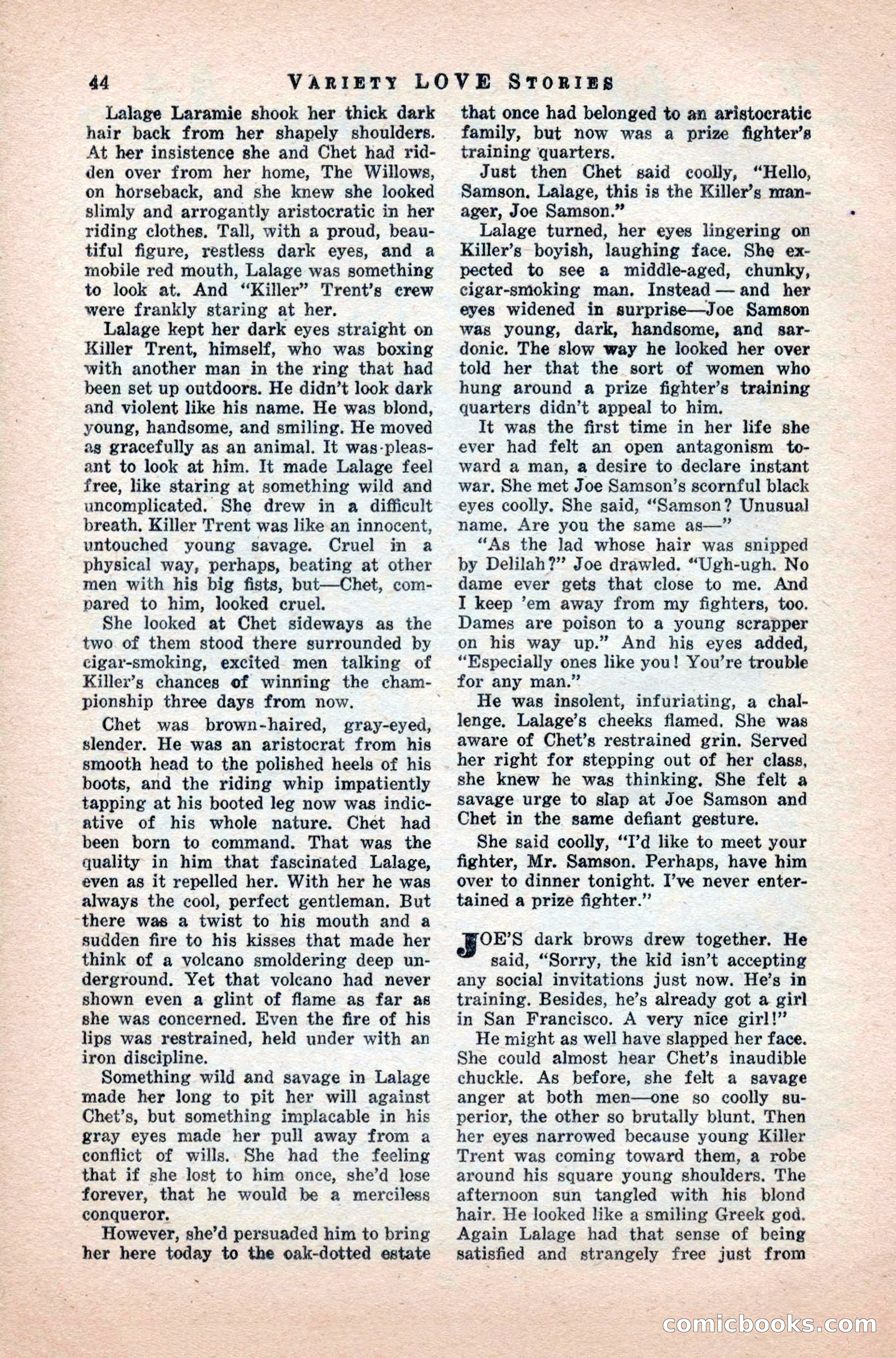 Variety Love Stories, October 1946 — page 46 of 84