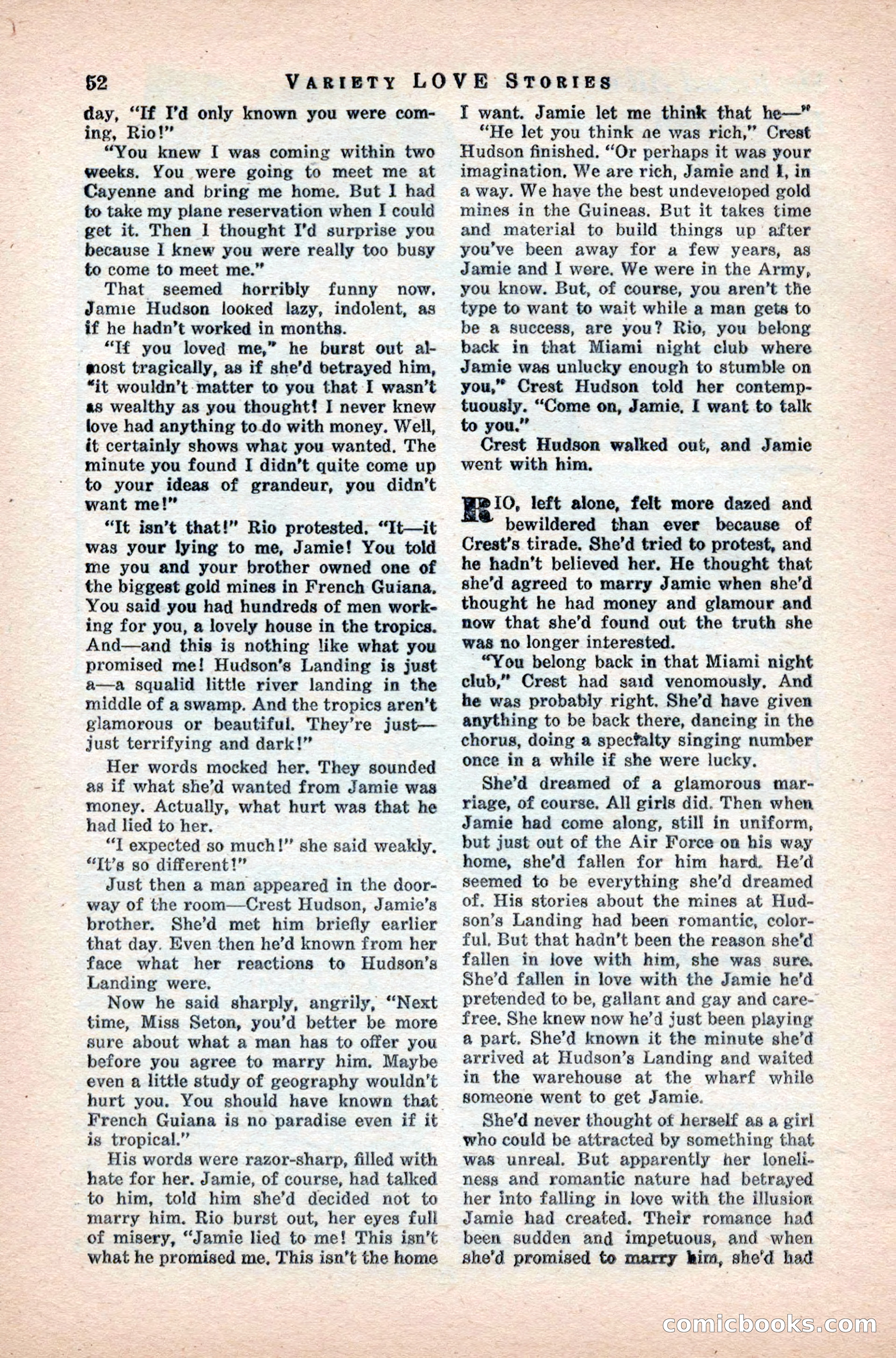 Variety Love Stories, October 1946 — page 54 of 84